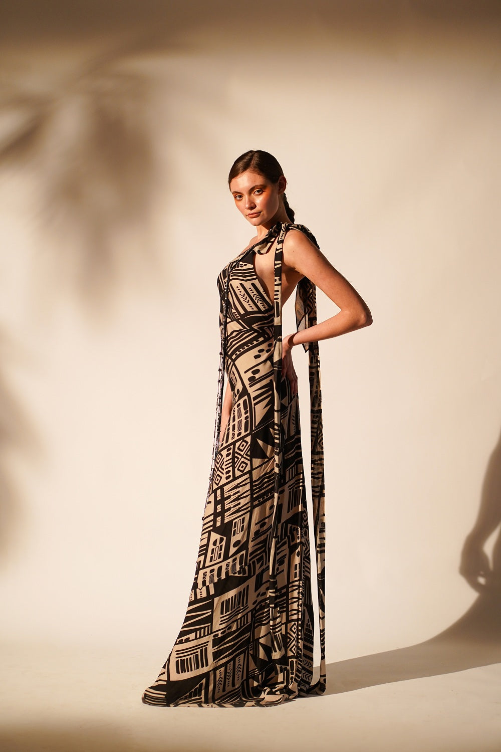 Elegant White Abstract Print One Shoulder Dress for Women - Perfect for Evening Parties, Date Nights & Special Occasions
