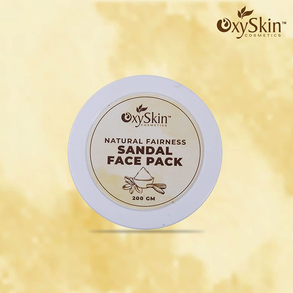 Oxyskin Cosmetics Skin Whitening Face Mask with Sandalwood - 200g | Dark Spot Corrector for Blemishes & Uneven Skin Tone | Improves Skin Texture & Brightness | Perfect for Nighttime Skincare Routine & Pre-Makeup Prep