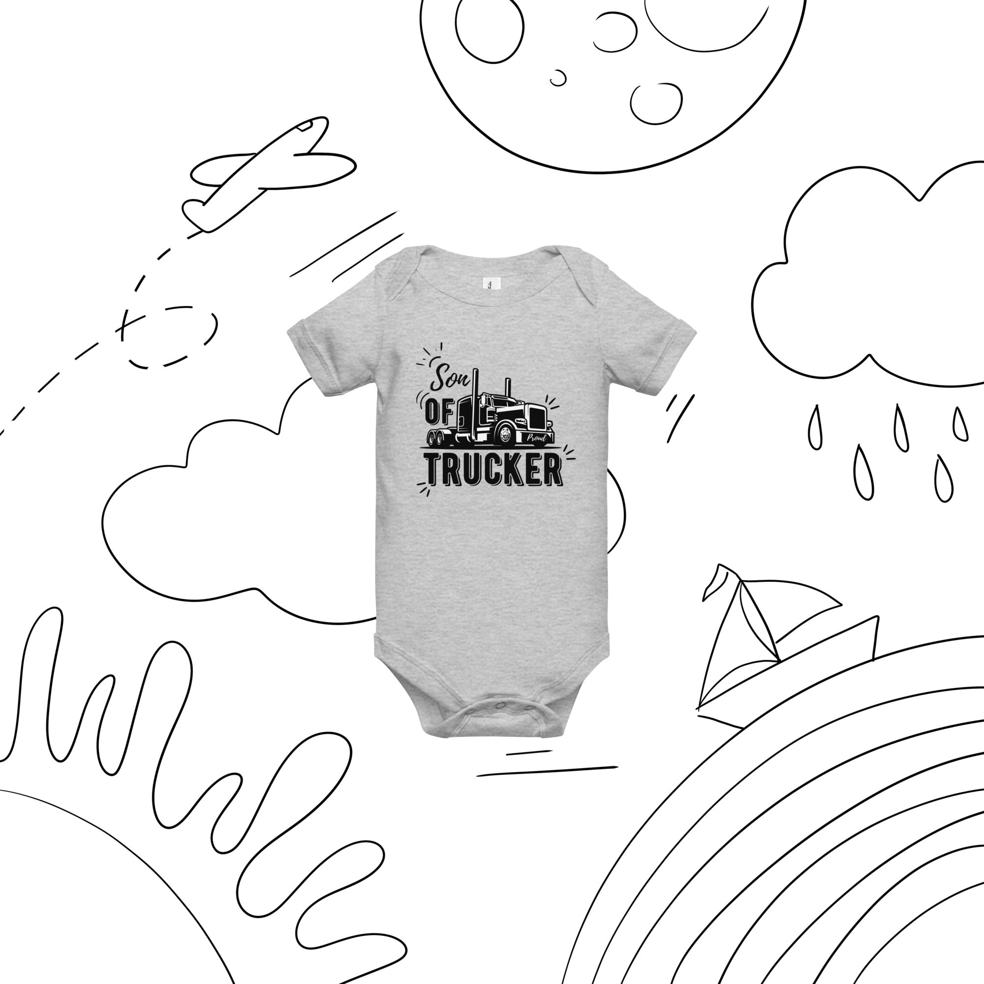Son Of Trucker Baby Onesies - Cute & Comfortable Trucker-Themed Bodysuits for Infants & Toddlers - Perfect for Playtime, Family Outings & Photo Shoots