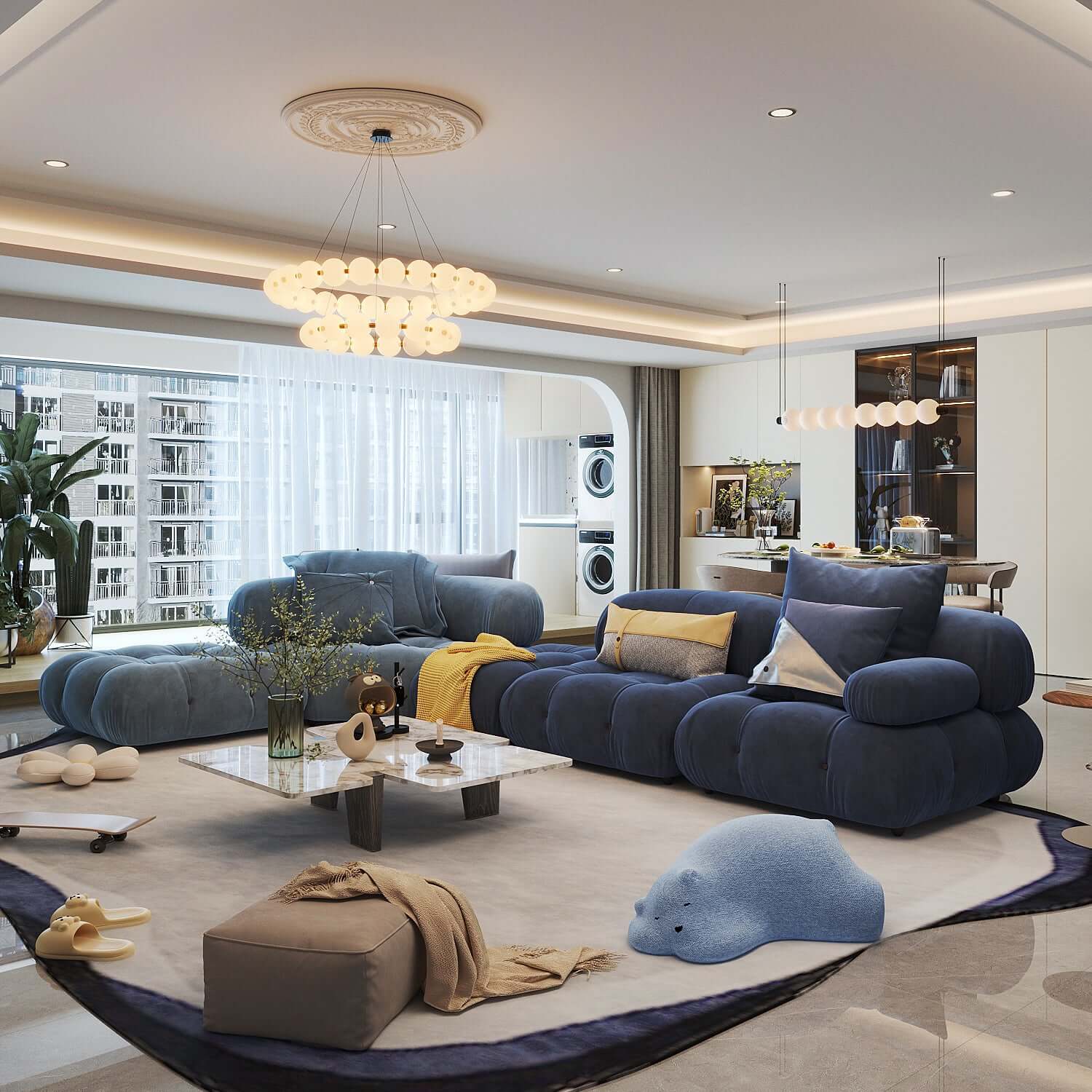 Luxury Modern Modular Sectional Sofa - Custom Fabric Options for Living Room, Lounge & Home Theater - Comfortable & Stylish Sofa Set for Family Gatherings & Entertainment