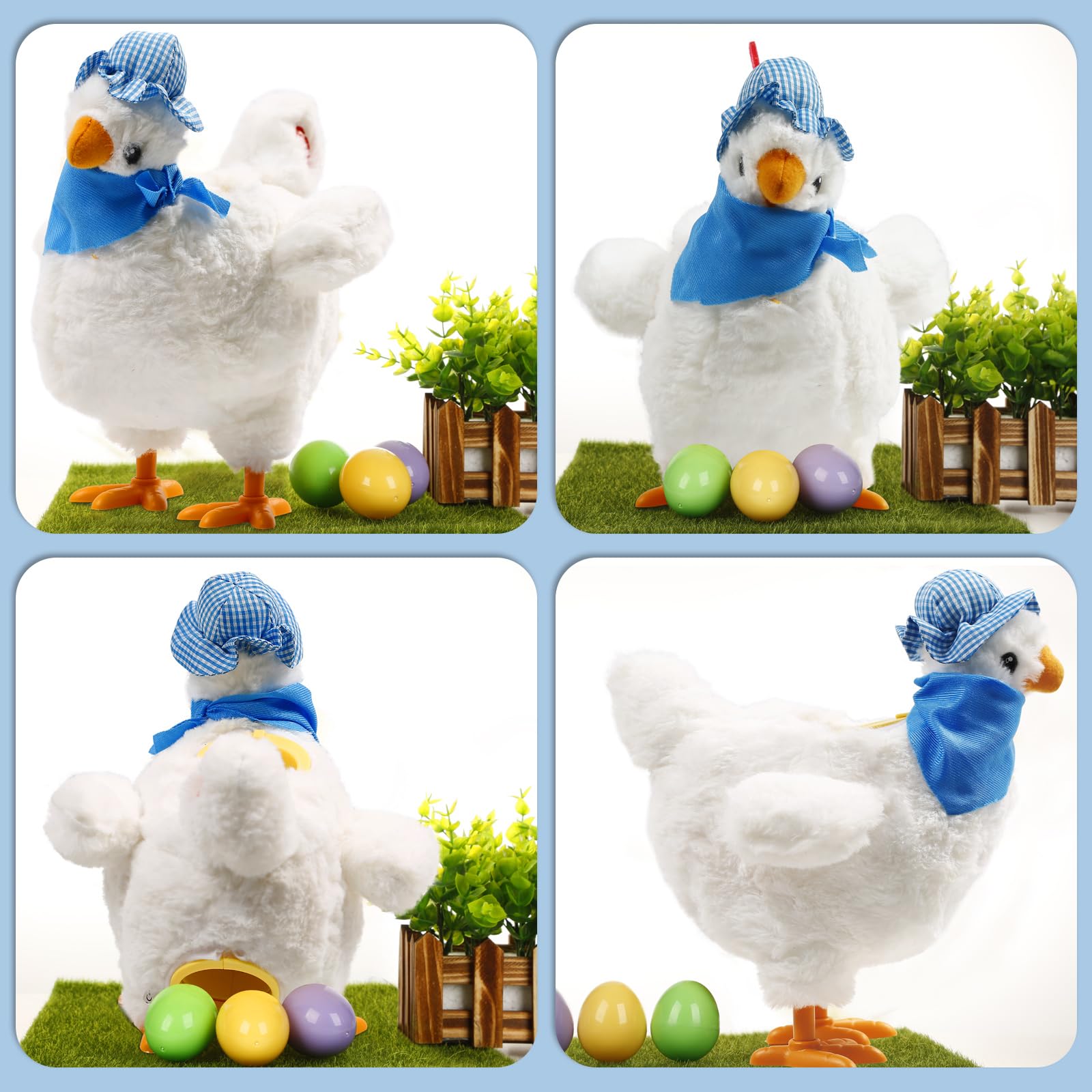 SOMOYA Electric Plush Chicken Toy - Dancing & Laying Eggs with Music & Sound Effects - Fun Easter Gift for Kids, Birthday Party Favor, Classroom Reward, and Animal-Themed Decor