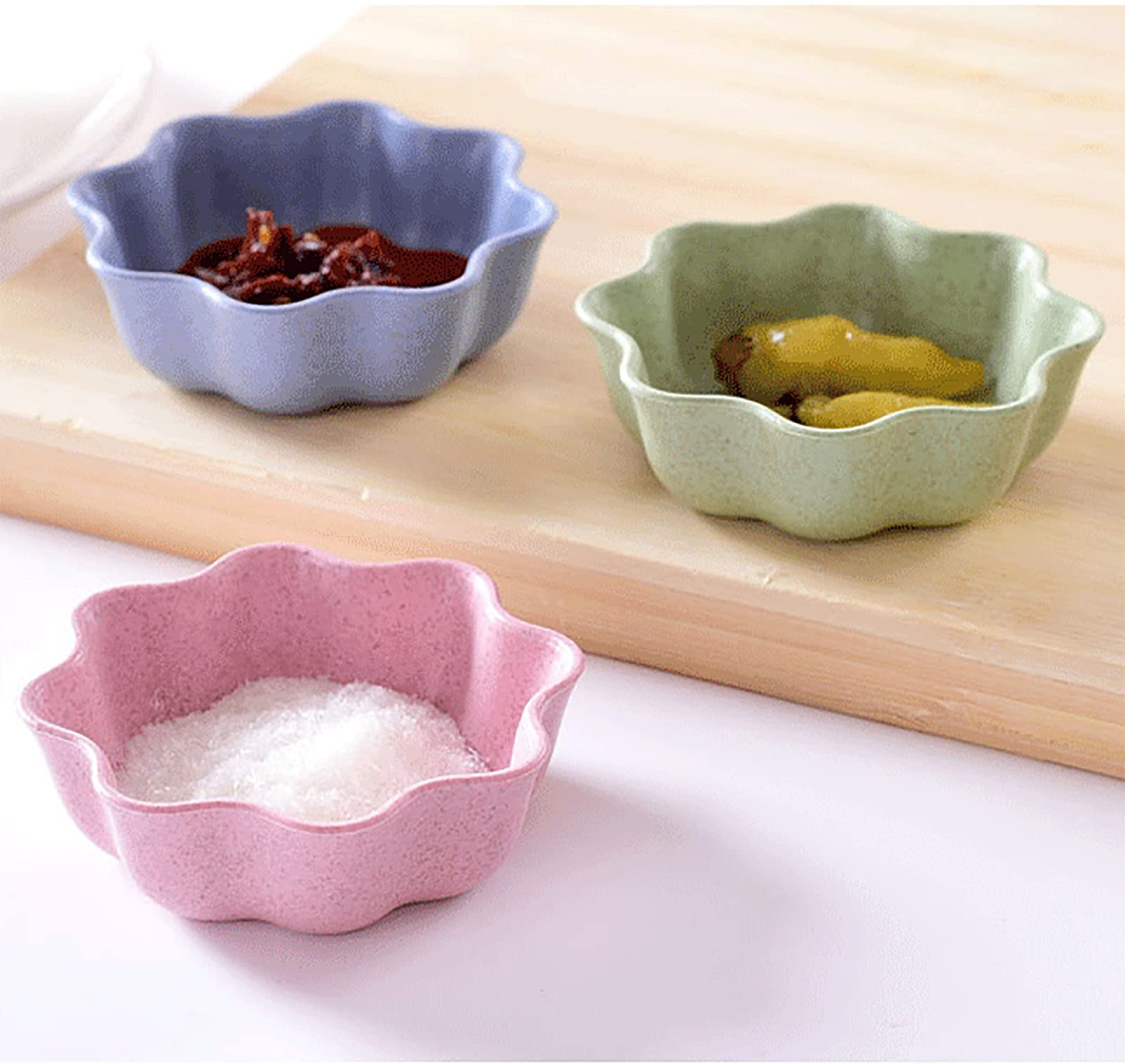 8-Piece Small Soy Sauce Dipping Bowls Set - Eco-Friendly Wheat Straw Mini Appetizer Plates for Sushi, Dumplings & Asian Cuisine | Perfect for Restaurants, Home Dining & Party Serving