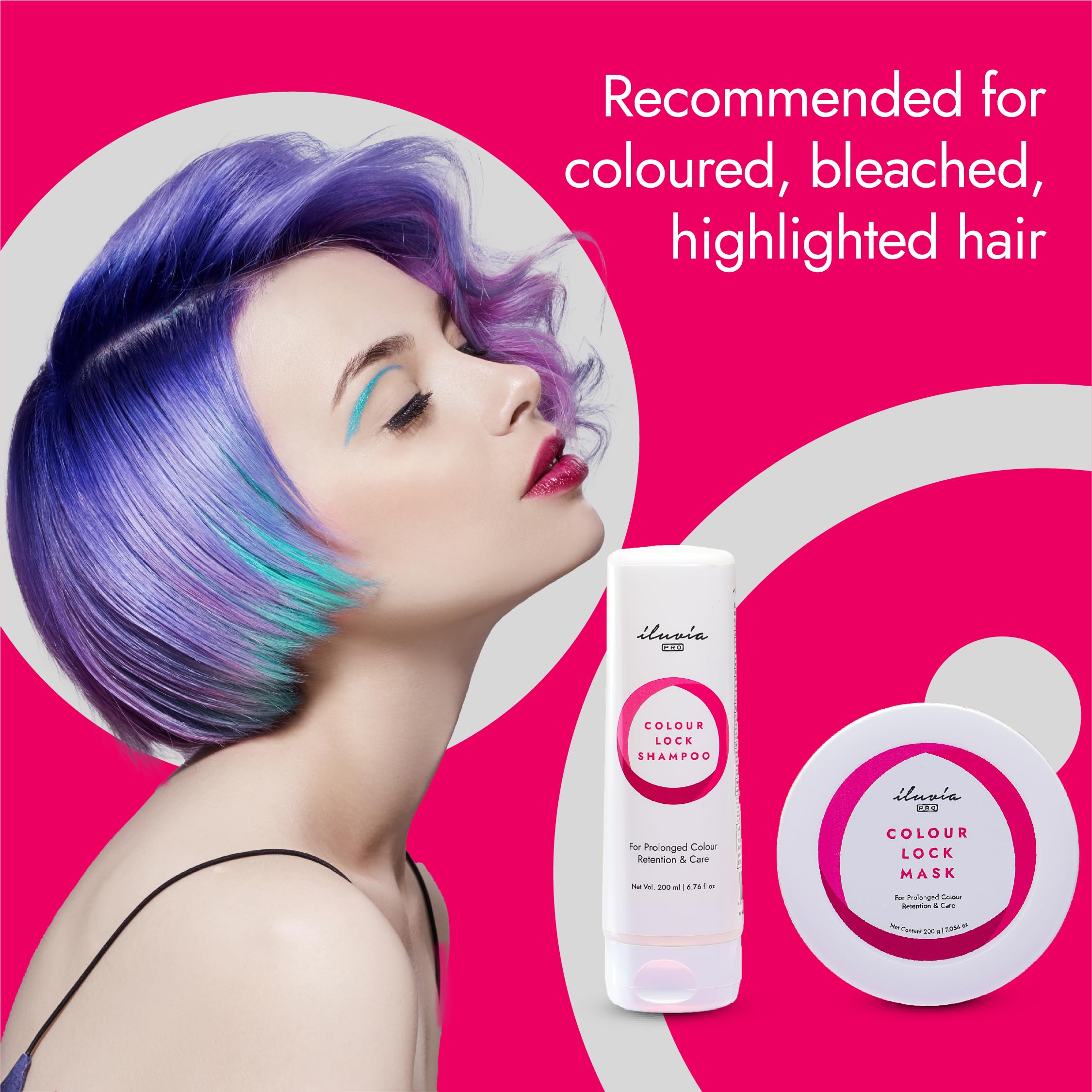 iLuvia Colour Lock Combo for Color Protection Boost - Sulfate, Phthalate & Paraben Free Hair Treatment (200mL) | Ideal for Color-Treated & Damaged Hair | Salon-Quality At-Home Care