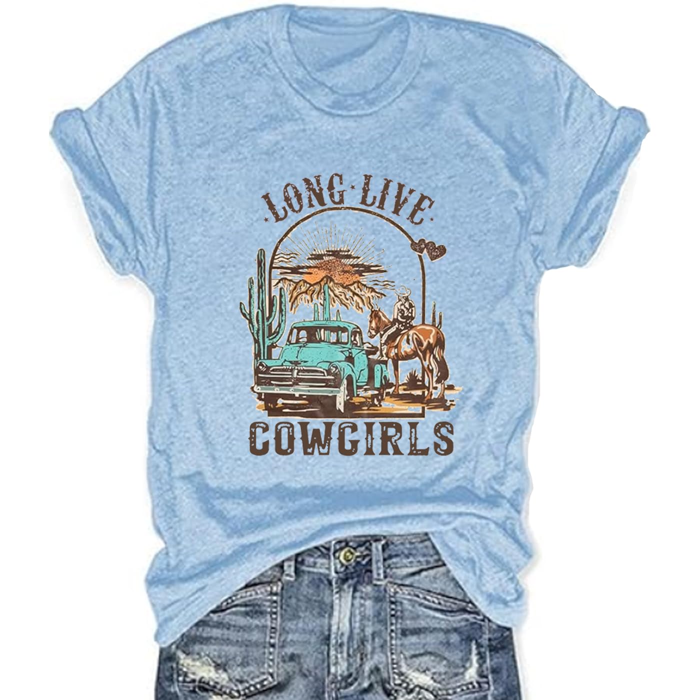 Vintage Cowboy Shirts for Women - Western Graphic Tees for Country Music Fans