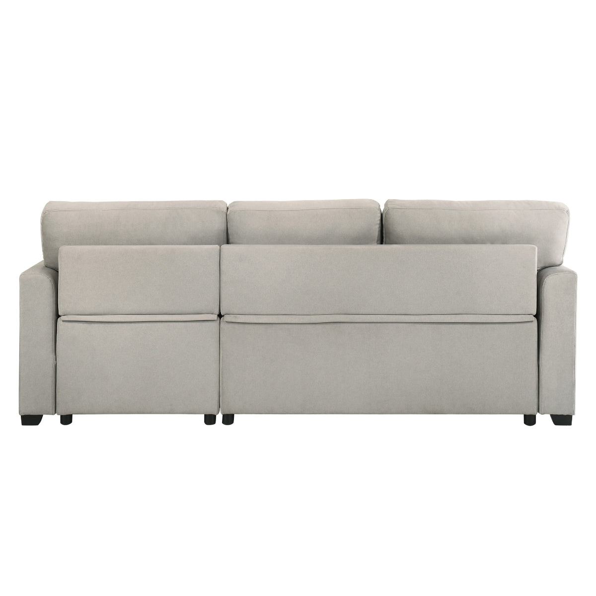Beige 2-Piece Sectional Sofa with Pull-Out Sleeper & Reversible Storage Chaise - Perfect for Small Spaces, Guest Rooms, and Cozy Living Rooms