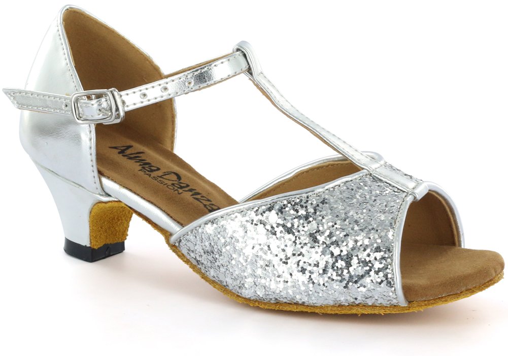 AlmaDanza Girls Latin Dance Shoes A260902B - Comfortable & Stylish for Salsa, Bachata, Ballroom & Performance
