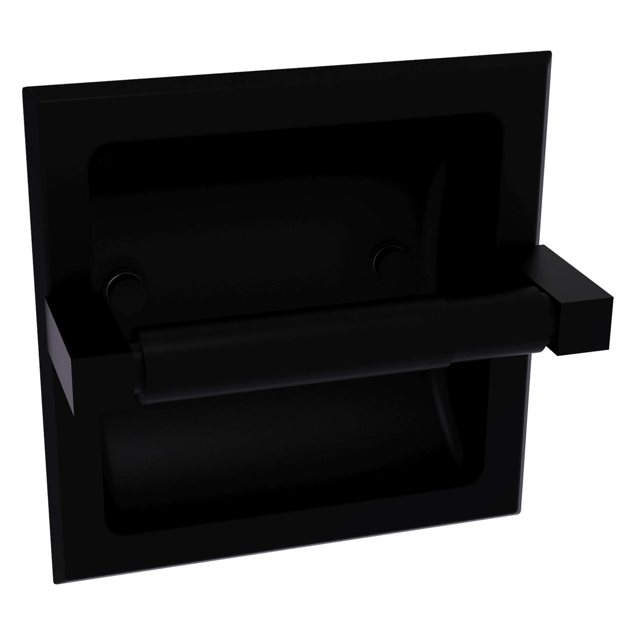 Allied Brass MT-24C Montero Collection Recessed Toilet Paper Holder in Matte Black - Modern Bathroom Storage Solution for Home & Commercial Use