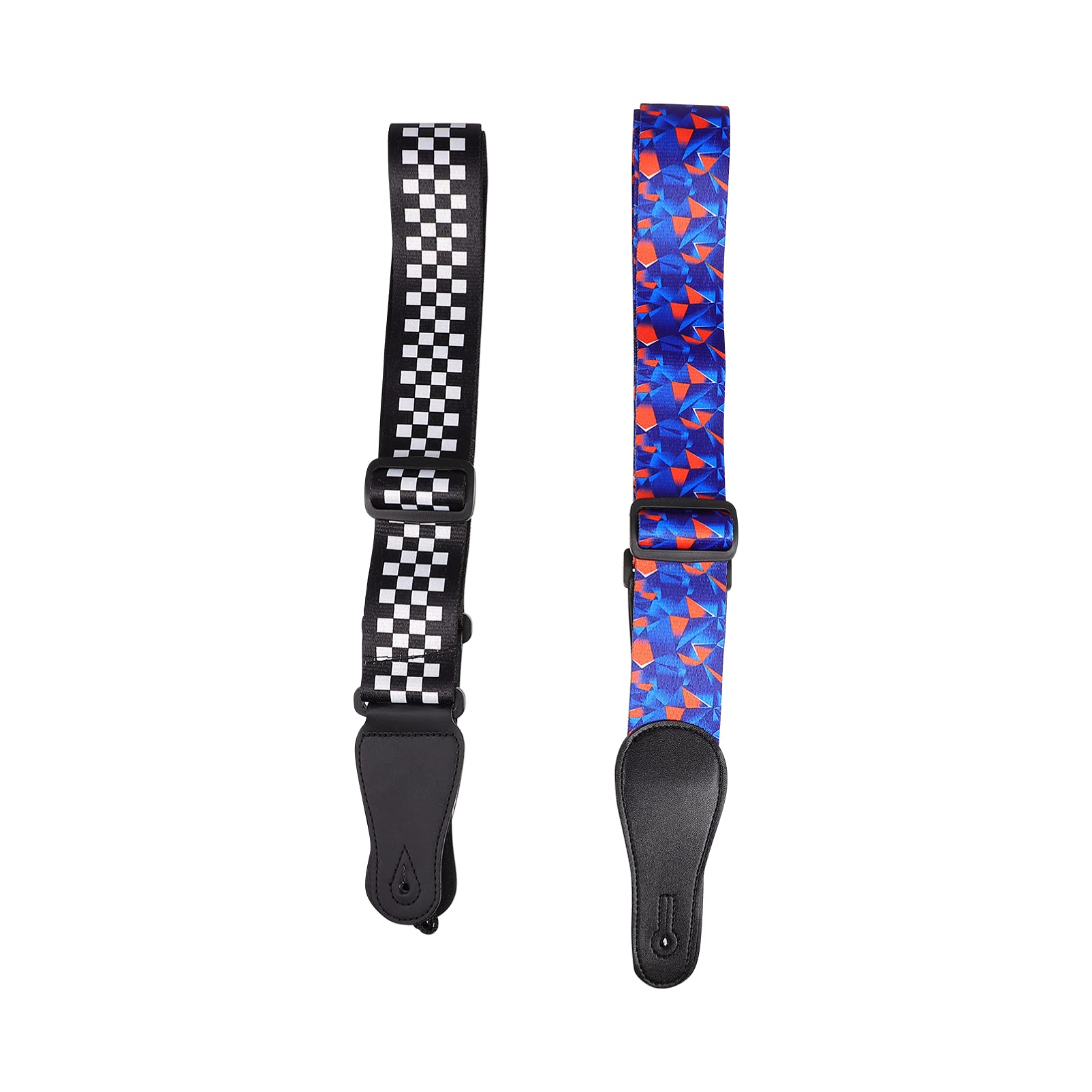 EXCEART 2-Pack Adjustable Electric Guitar & Bass Strap with Hawaiian Ukulele Strap - Comfortable & Durable for Guitarists & Musicians - Perfect for Live Performances, Studio Sessions & Music Practice