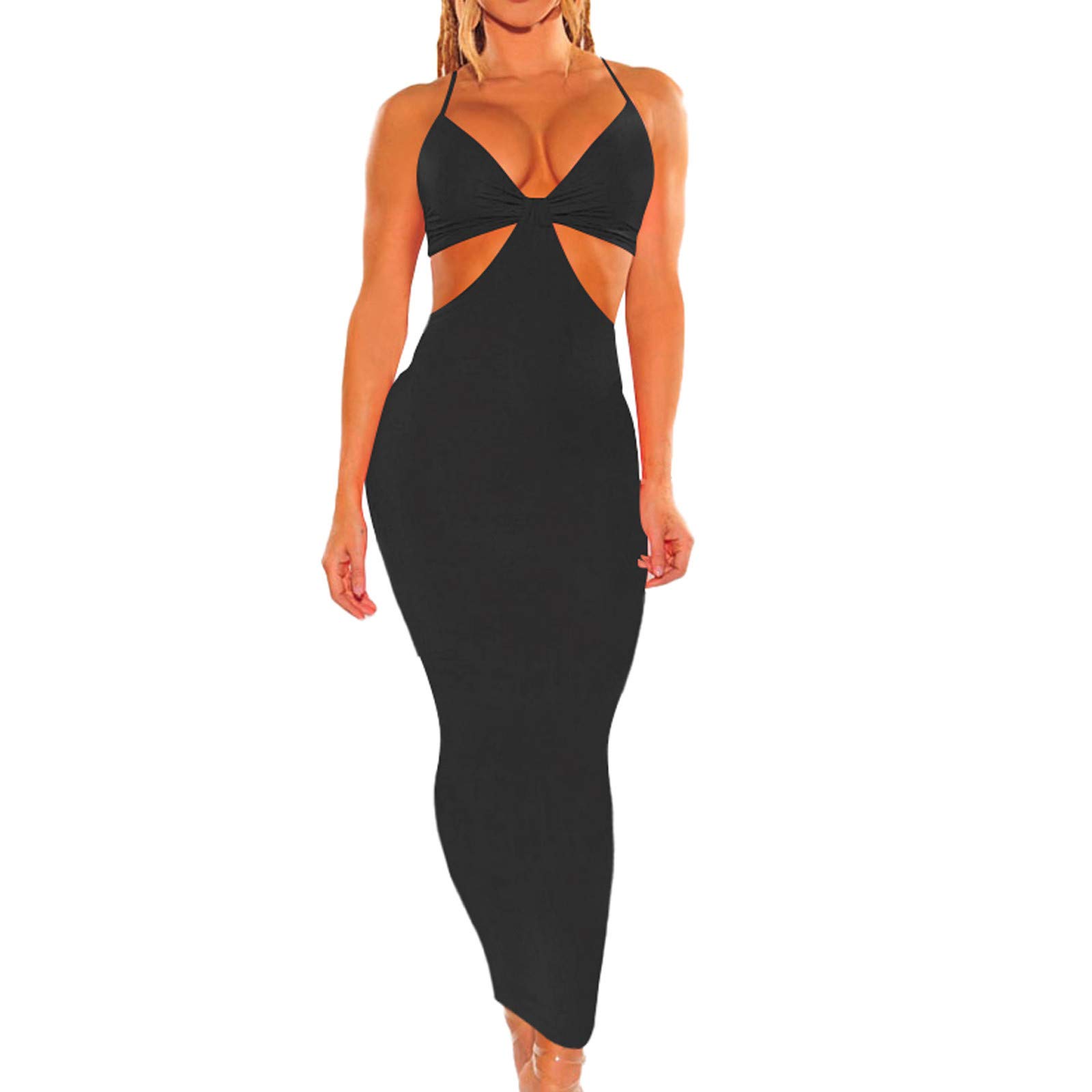 Sexy Backless Sling Party Dress for Women - Irregular Long Club Dress for Nightlife & Evening Events | Perfect for Nightclubs, Parties & Special Occasions