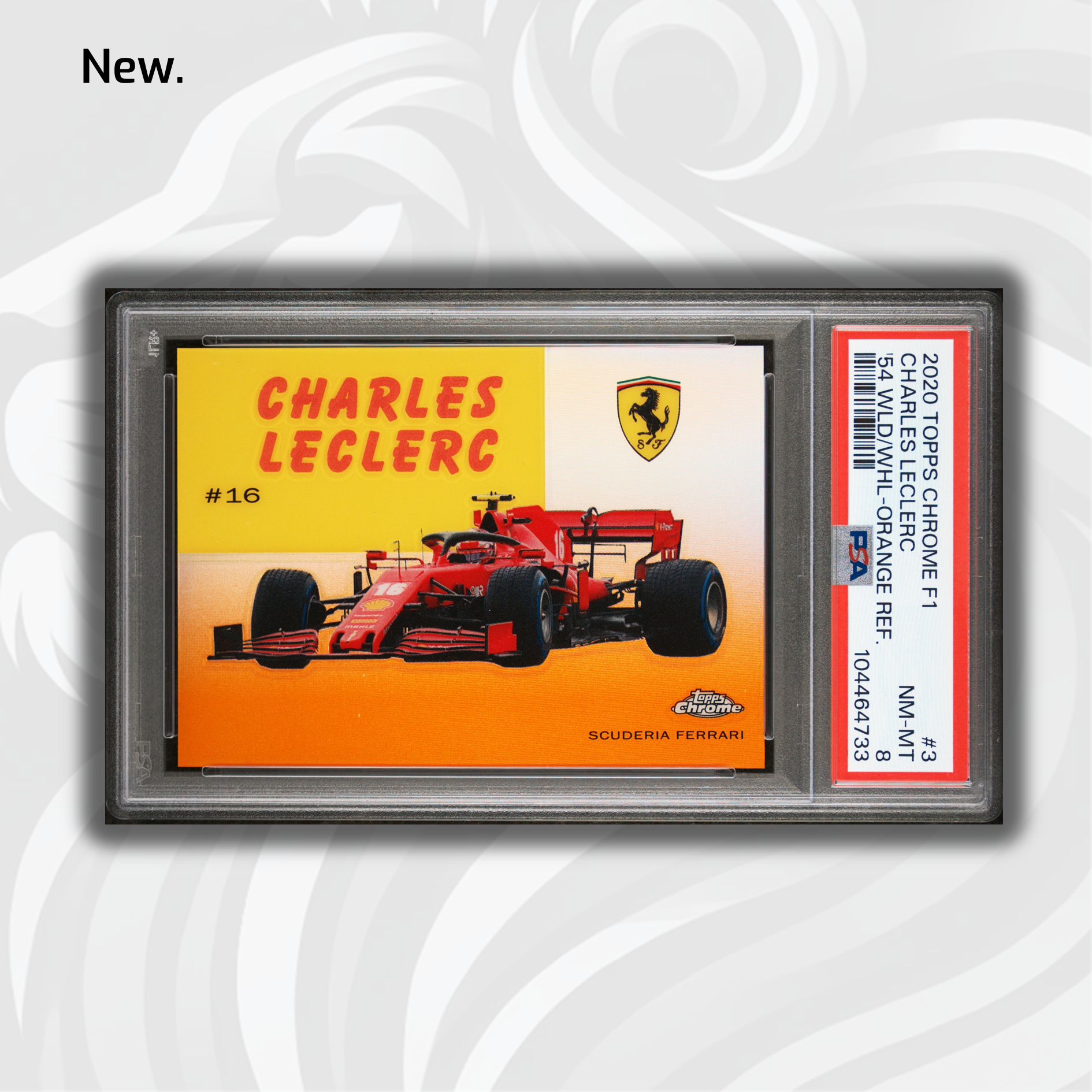 2020 Topps Chrome F1 Charles Leclerc #54W Orange PSA 8 Graded Card - Perfect for F1 Collectors, Racing Fans, and Sports Memorabilia Enthusiasts