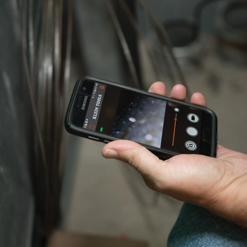Klein Tools ET20 WiFi Borescope Inspection Camera - Rechargeable Lithium Ion Battery, Built-in LED Lights | Perfect for HVAC, Plumbing & Automotive Inspections