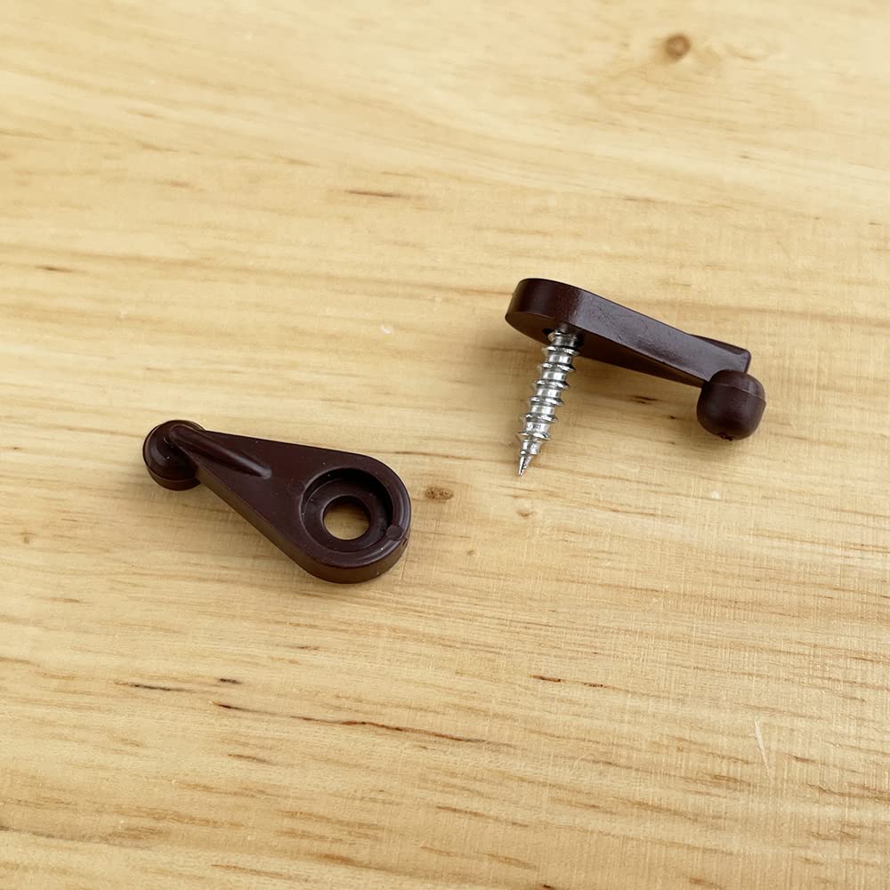 50 Sets Brown Glass Retainer Clips - 4mm Offset Cabinet Door Glass Fasteners with Screws for Secure Glass Panel Installation in Cabinets, Shelves & Furniture