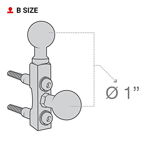 RAM Mounts RAM-B-309-6U 摩托车刹车/离合器储液罐双球底座 1英寸B型球 适用于越野骑行和长途旅行