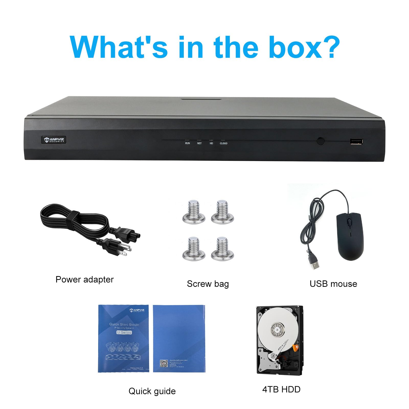 **Anpviz 4K 16CH PoE NVR Security System with Pre-Installed 4TB HDD - H.265+ 8MP/6MP/5MP/4MP/1080P IP Camera Support for Business & Home Surveillance - Ideal for Office, Retail & Warehouse Security**