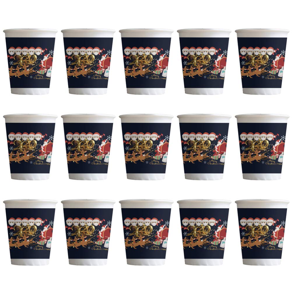 50pcs Christmas Disposable Paper Cups - Holiday Party Paper Coffee Cups for Hot & Cold Drinks - Perfect for Christmas Celebrations, Office Parties & Family Gatherings