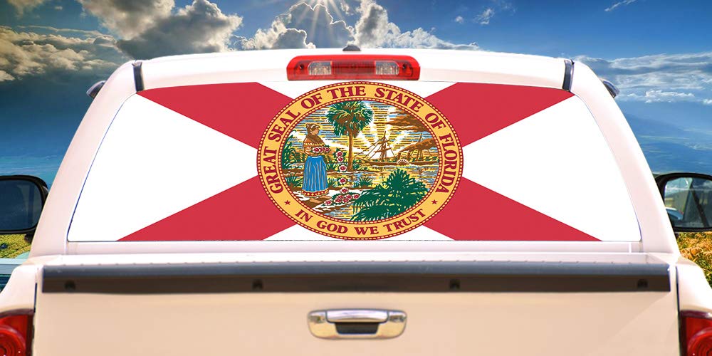 Florida Flag Rear Window Vinyl Decal for Trucks - HD Graphics, Professional Grade Material, Universal Fit for Full Size Pickups | Weatherproof & Car Wash Safe | Made in USA | Perfect for Tailgating, Car Shows & State Pride Display