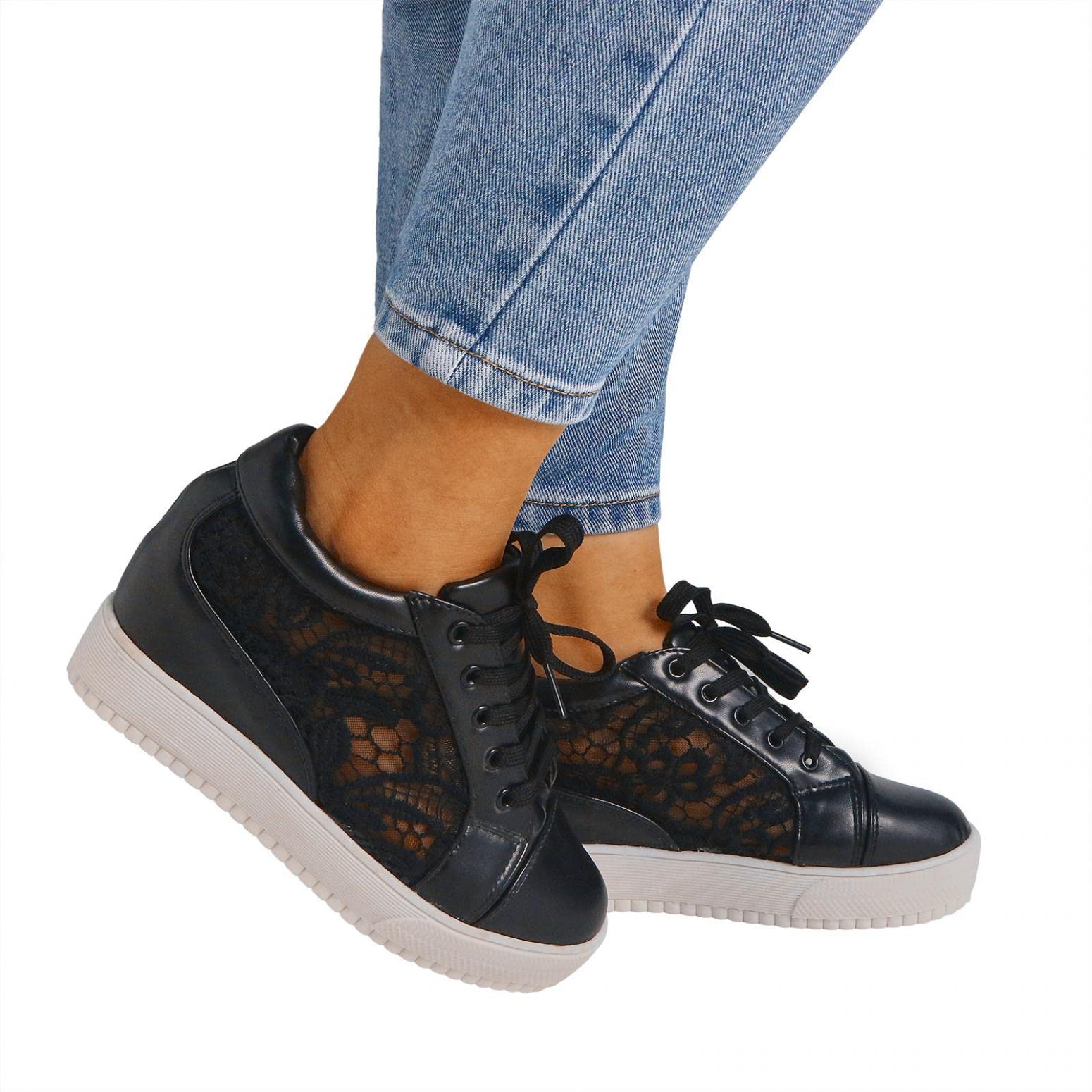 Women's Comfortable Dressy Canvas Slip-On & Lace-Up Sneakers - Low Top Fashion Flats for Casual Wear, Work & Everyday Outfits