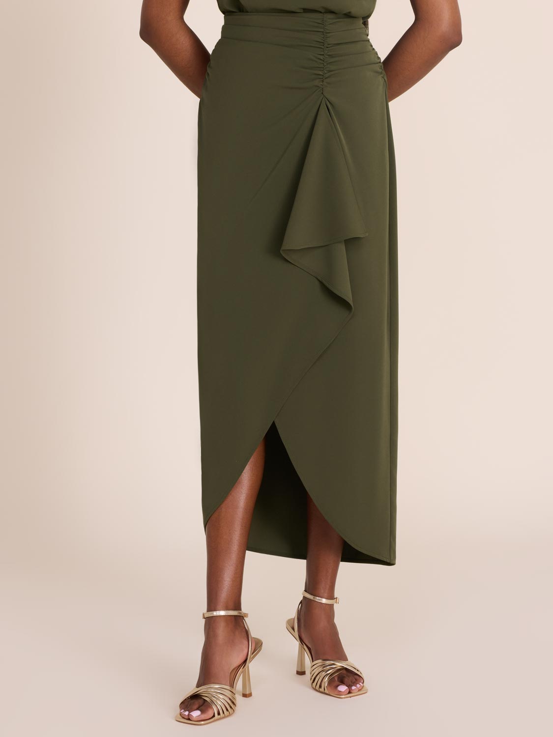 Elegant Satin Sarong Midi Skirt for Women - Boho Beach Wrap Skirt with Side Slit - Perfect for Vacation, Poolside, and Summer Outfits