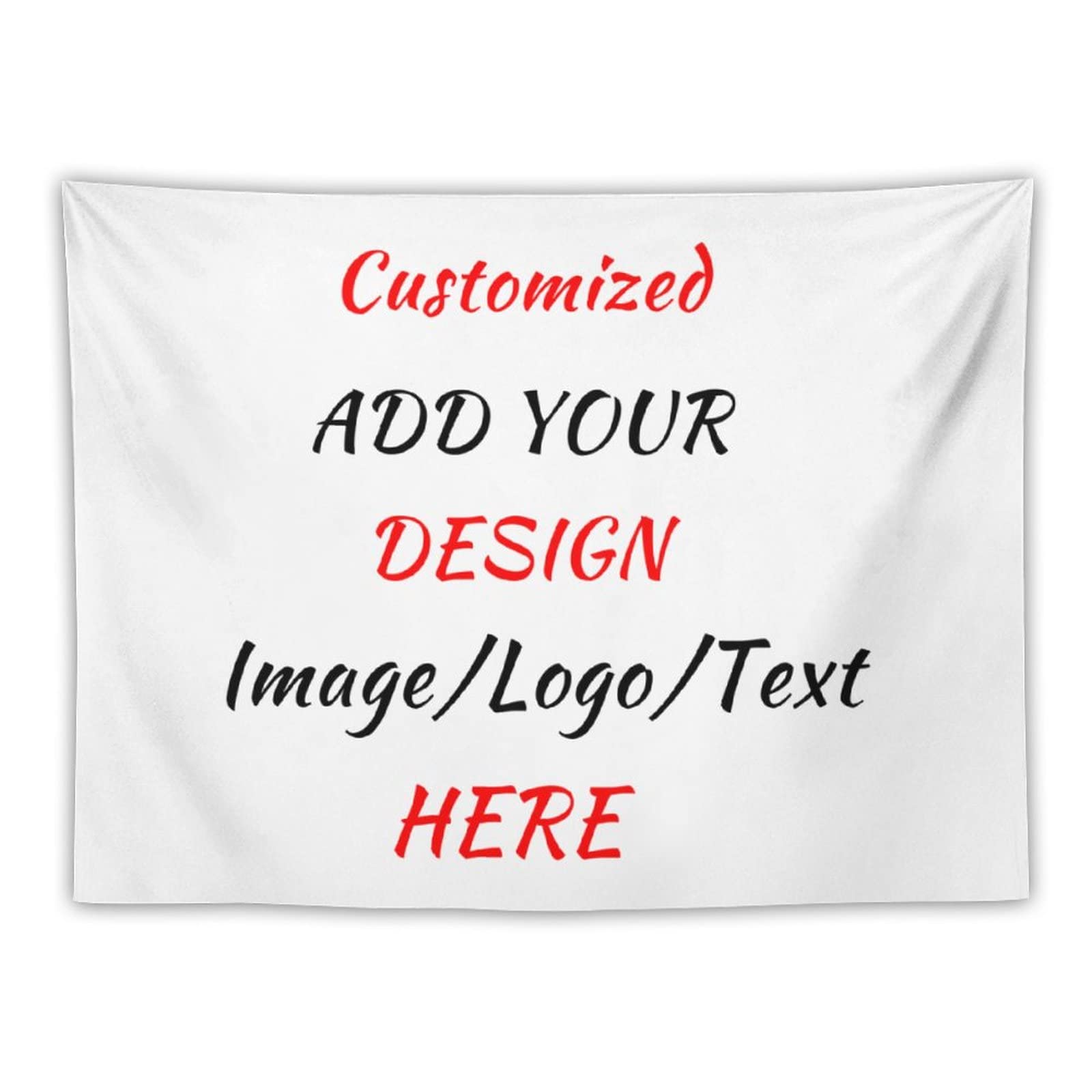Custom Personalized Picture Logo Text Tapestry Wall Hanging - 60x90 Inch Home Decor Backdrop for Wedding, Family, Memorial Gift | Ready to Hang Art for Bedroom, Living Room & Party Decorations