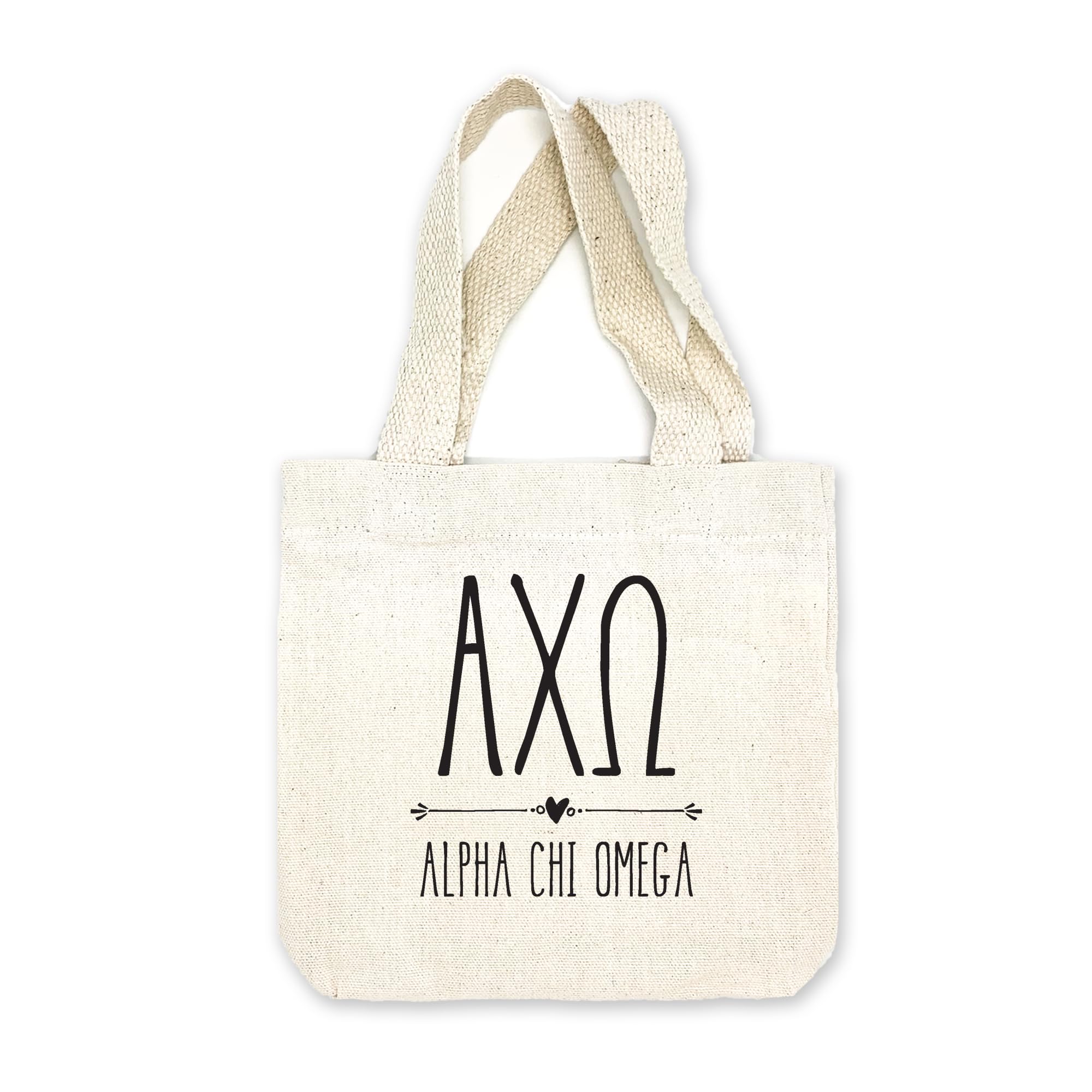 Greek Letter Sorority Mini Tote Bag - Personalized College Greek Life Gift - Small Party Favor Bag for Sorority Events, Rush Week & Campus Activities