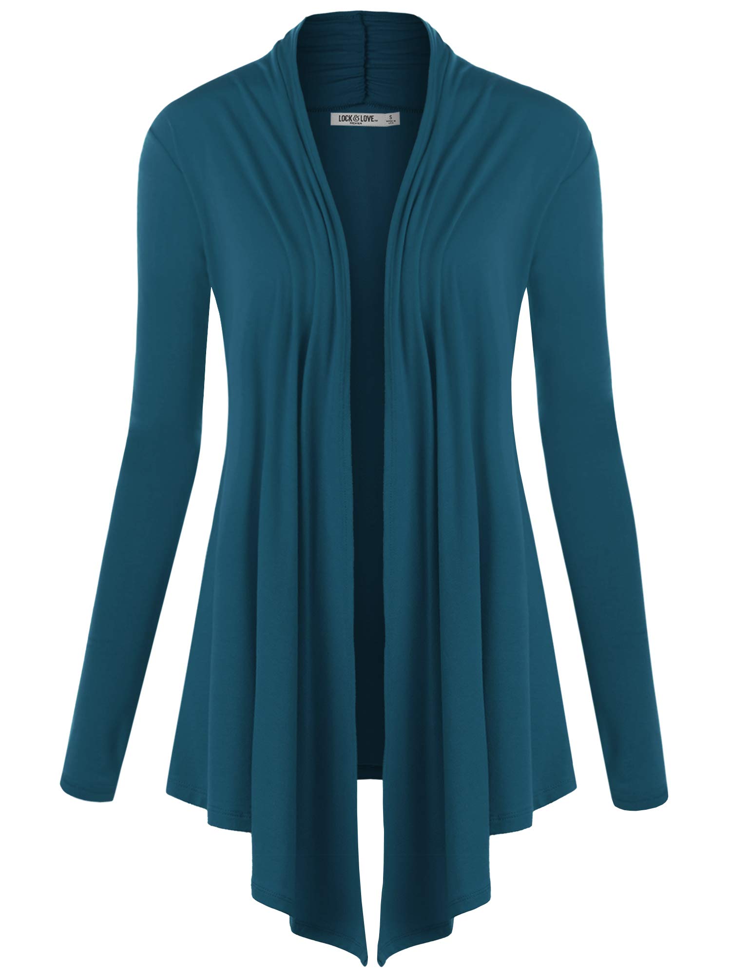 Lock and Love Women's Lightweight Long Sleeve Open Front Cardigan Sweater - Casual Duster for Office, Lounge & Fall Layering