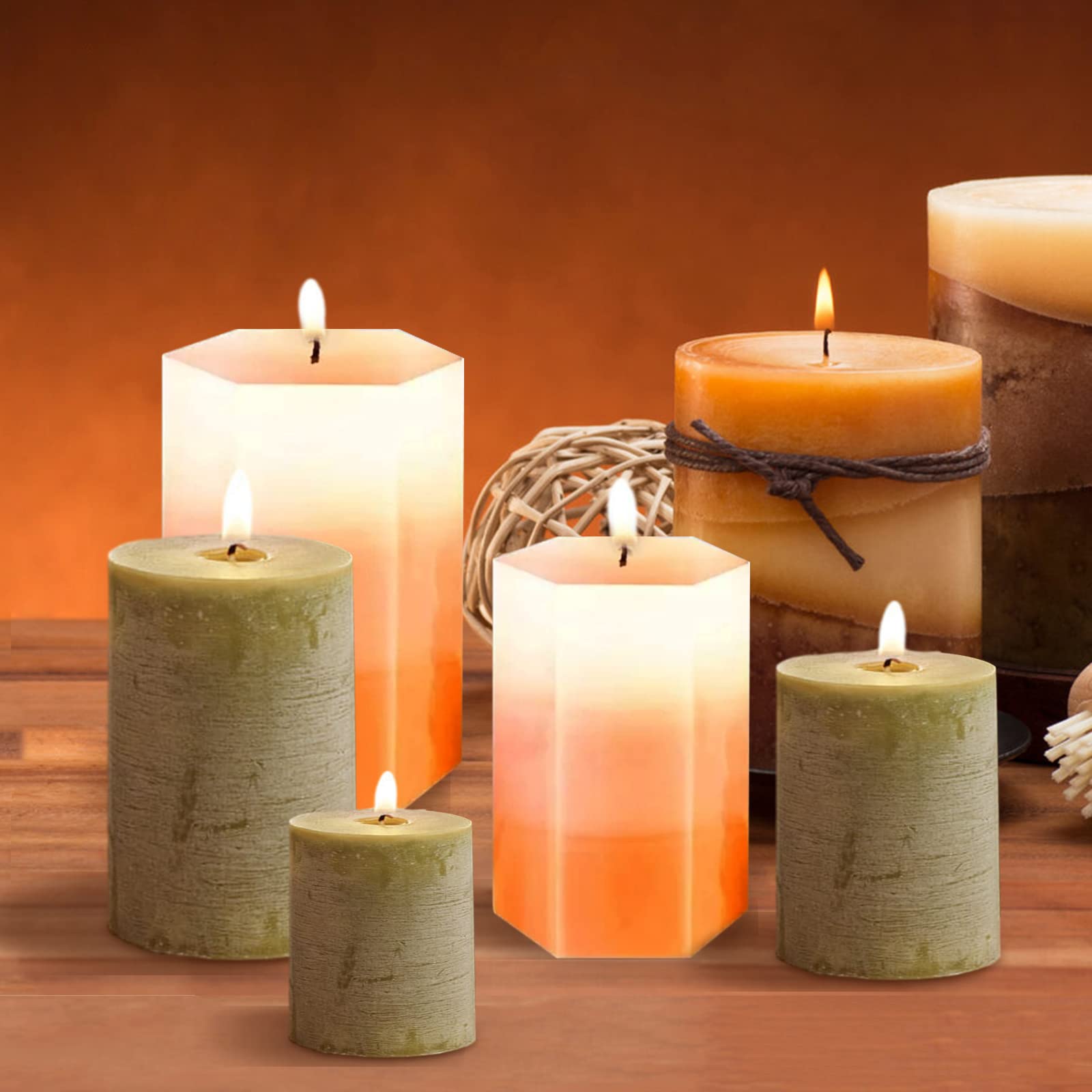 4PCS Cylinder & 2PCS Hexagon Silicone Candle Molds for DIY Candle Making - Reusable, Non-Stick Wax Molds for Home Decor, Wedding Centerpieces & Relaxation Gifts