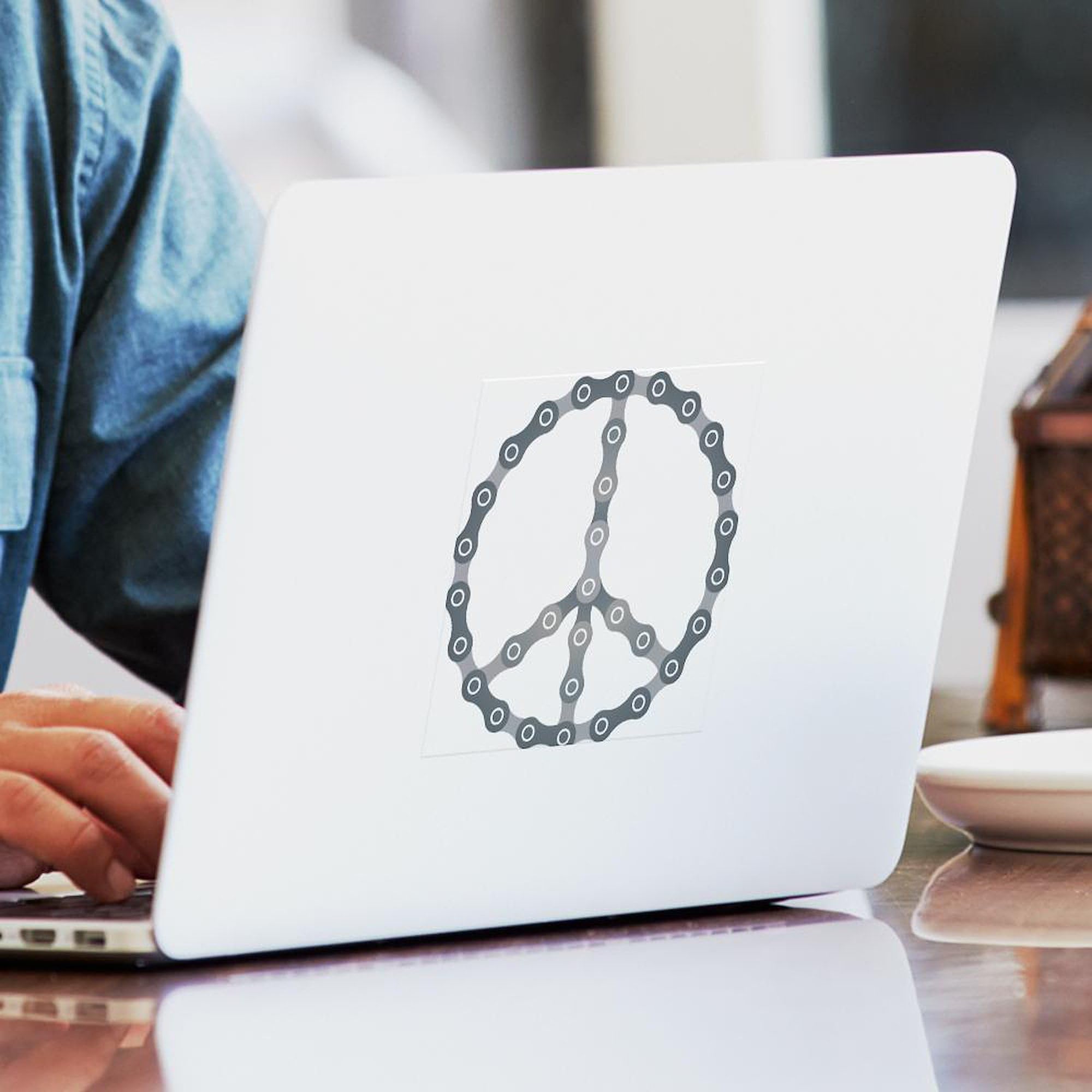 Peace Chain Dark Square Sticker 3x3 Inch - Durable Bumper Decal for Cars, Laptops & Windows - Show Your Style with This Unique Vinyl Car Sticker for Vehicles, Notebooks & Home Decor