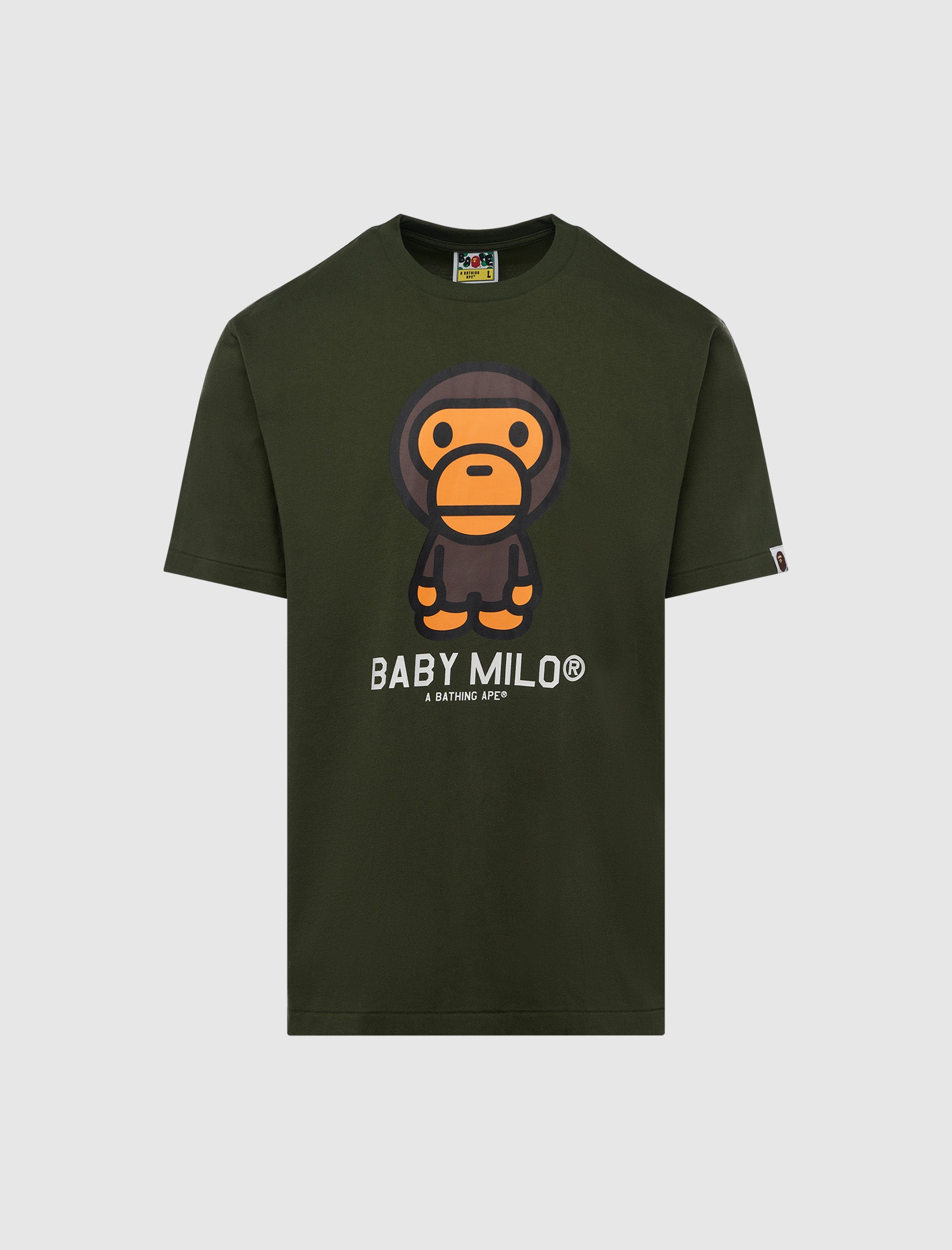 BAPE Baby Milo Olive Green T-Shirt - Casual Streetwear for Men & Women - Perfect for Urban Fashion and Everyday Wear