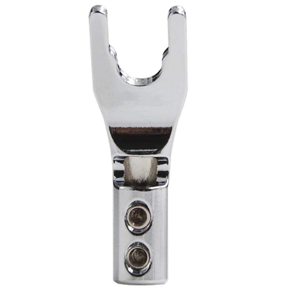 BEKER 45 Degree Copper Spade Connectors - Y Plug Speaker Wire Terminal with Screw Locking for Secure Connection - Ideal for Home Theater, Car Audio, and Professional Speaker Systems