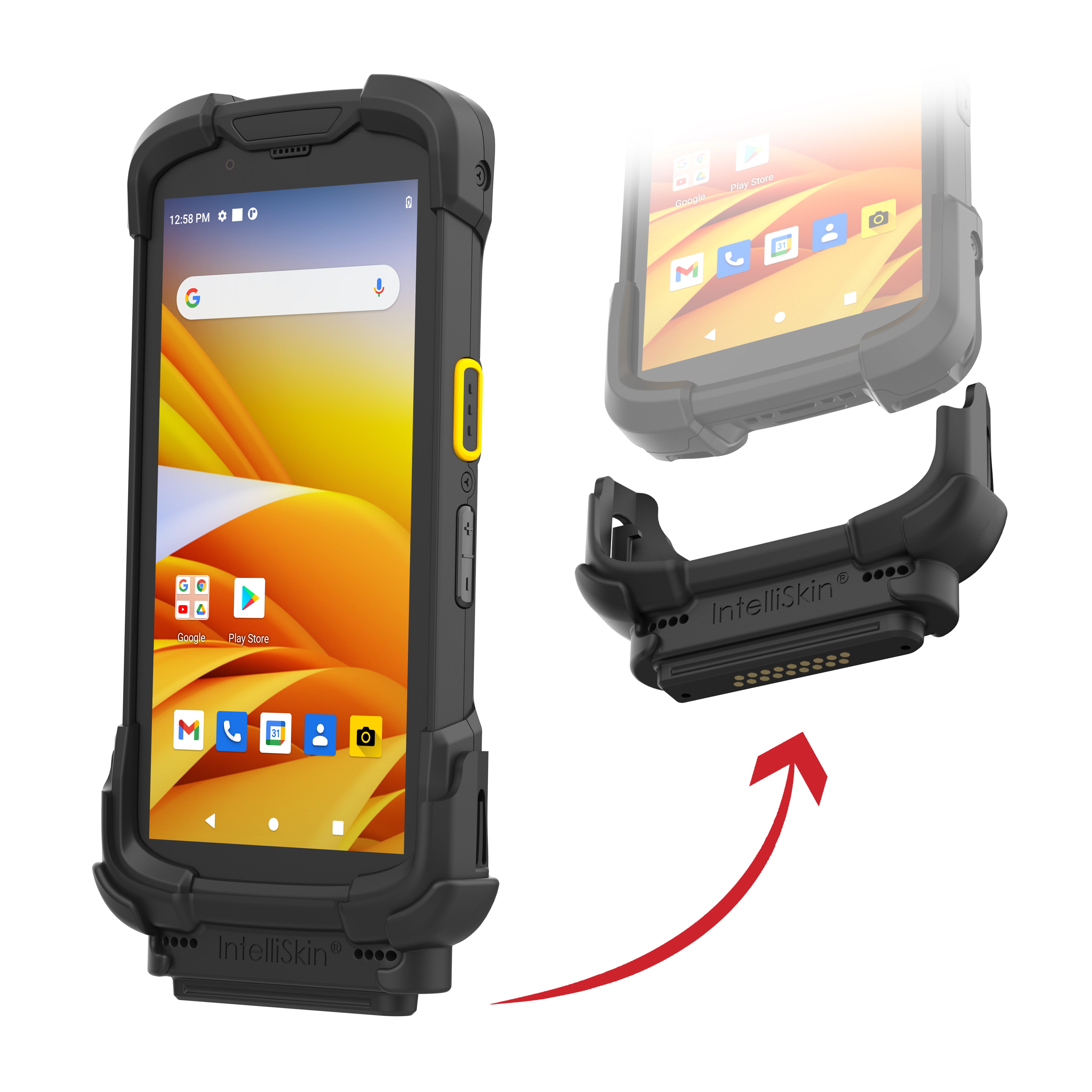 IntelliSkin® Next Gen Protective Case for Zebra TC73/78 - Durable RAM GDS SKIN ZE35 NG - Perfect for Warehouse, Logistics & Retail Scanning