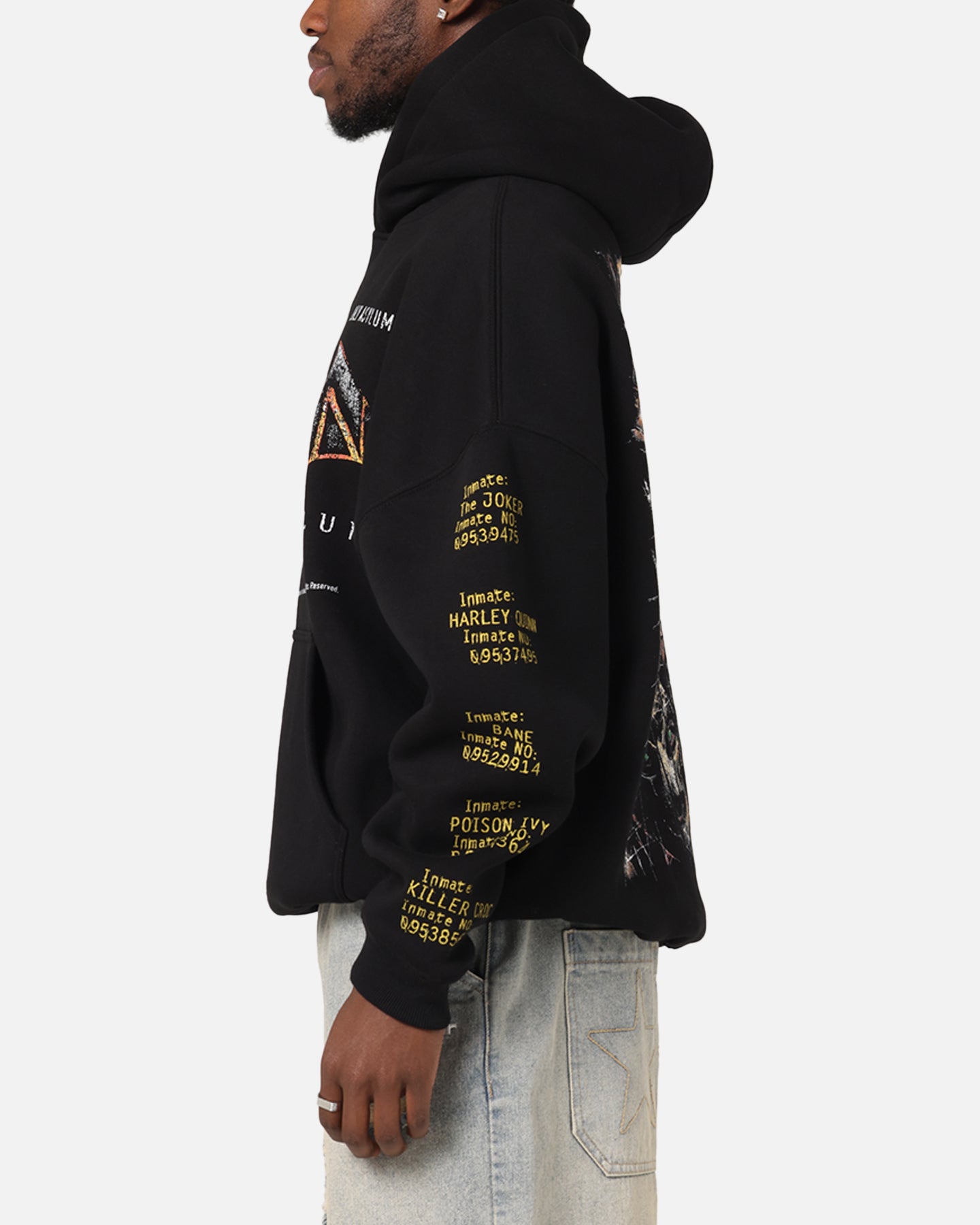 73 Studio X DC Batman Arkham Asylum Premium Hoodie Black - Official Licensed Batman Hooded Sweatshirt for Men & Women - Perfect for Cosplay, Gaming & Comic Con Events