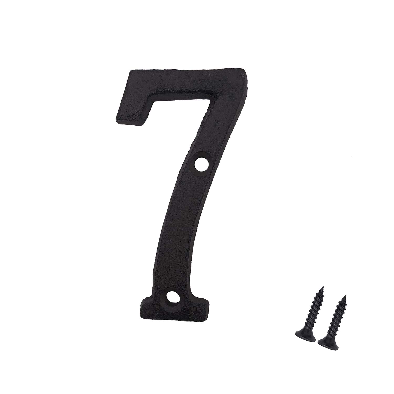 3 Inch Cast Iron House Numbers - Durable Mailbox & Home Address Plaque (Number 7) for Front Door, Porch & Yard Decoration