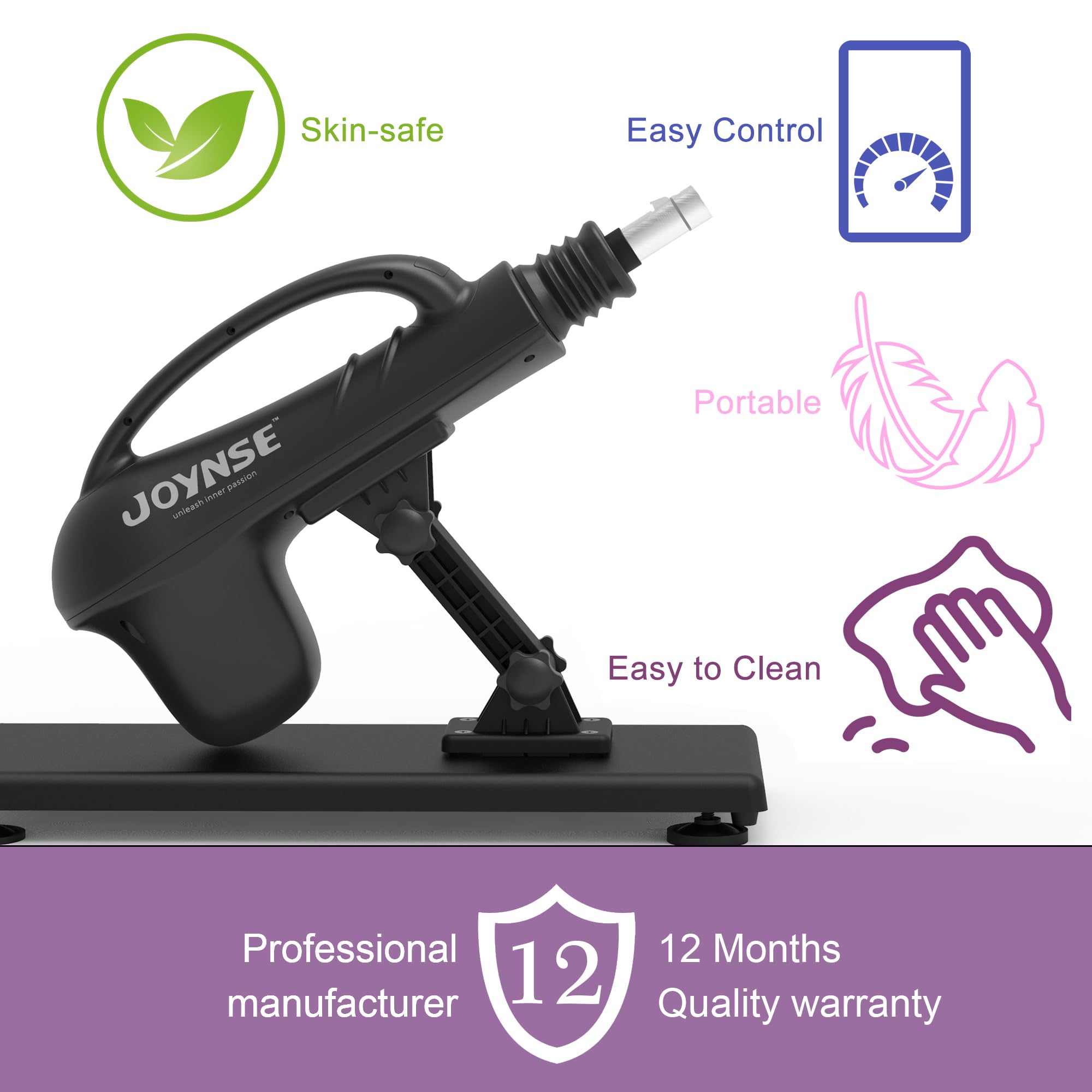 Automatic Thrusting Sex Machine for Men & Women - 5 Attachments Adult Toy with Powerful Motor - Perfect for Couples Play, Solo Pleasure & BDSM Scenes