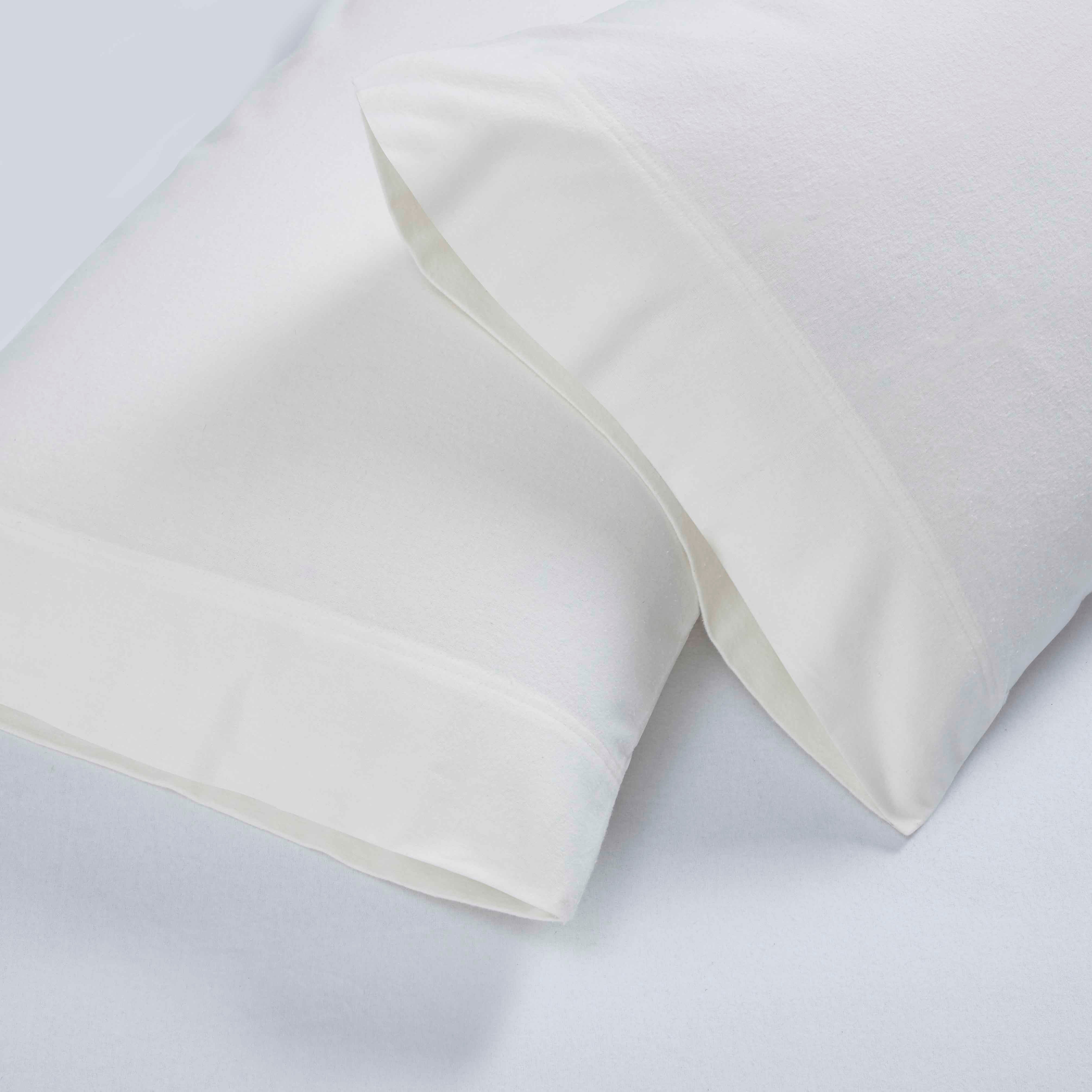 Premium Rome Flannel Cotton Solid Brushed Pillowcase Set of 2 - Ultra Soft & Cozy Bedding for Winter Nights - Perfect for Master Bedroom, Guest Room & Cold Weather Comfort