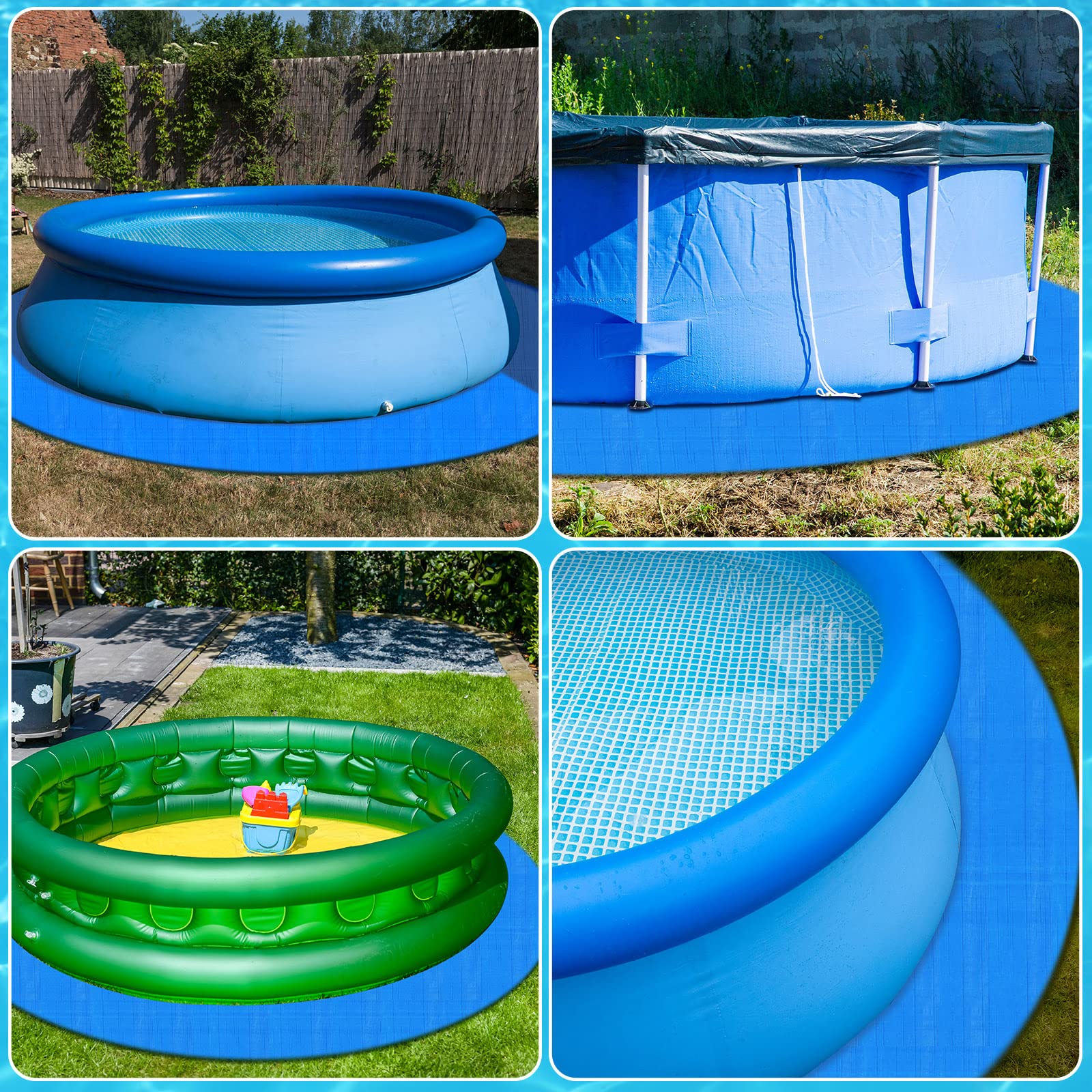 **24 Ft Round Above Ground Pool Liner Pad - Heavy Duty Swimming Pool Ground Cloth Protector Mat Prevents Punctures & Extends Pool Life - Perfect for Backyard, Inflatable & Metal Frame Pools**