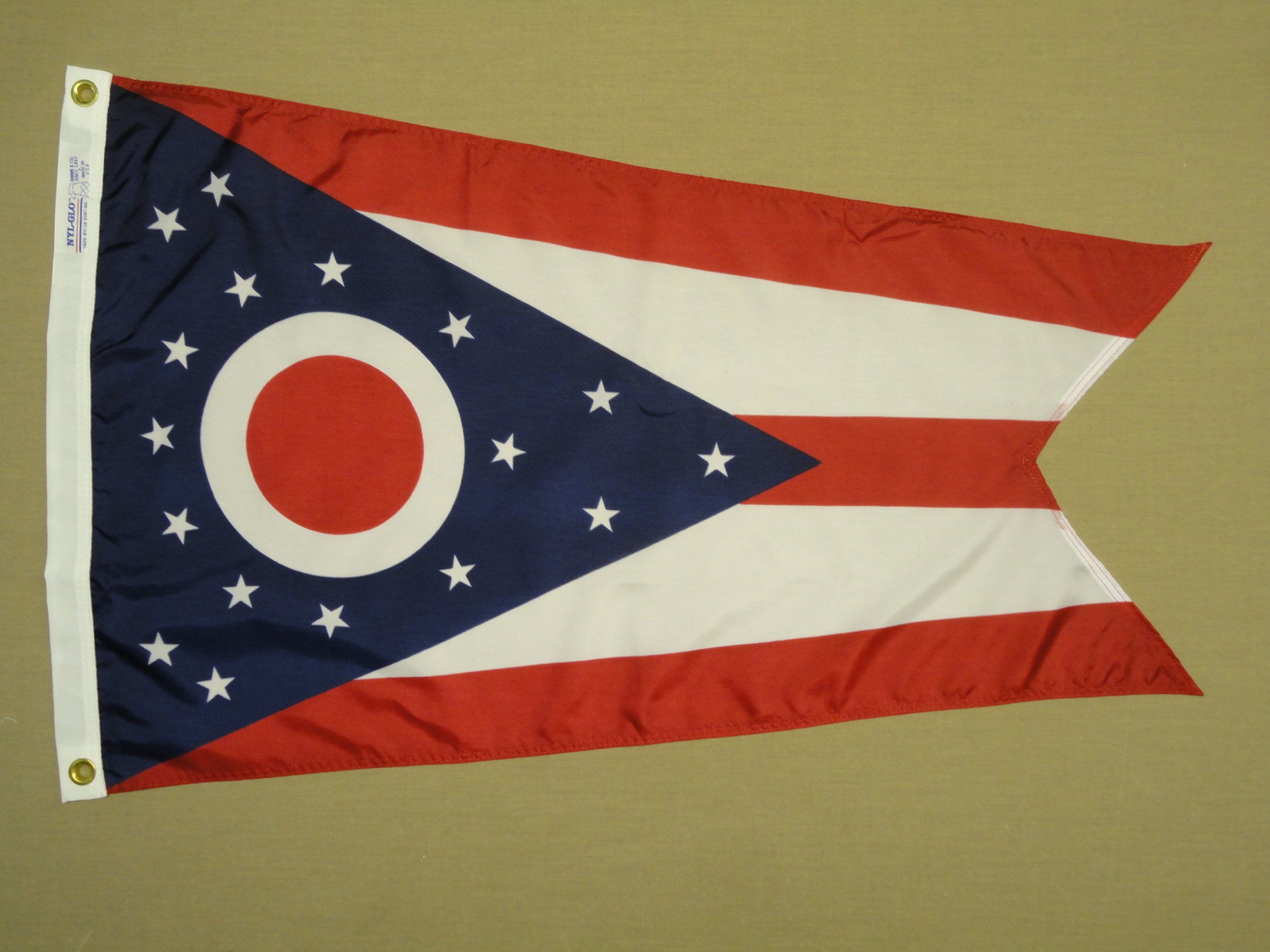 Ohio State Flag 1902 - 6' x 10' Heavy Duty Nylon with Brass Grommets - Indoor/Outdoor Use for Homes, Schools, Businesses & Historical Displays