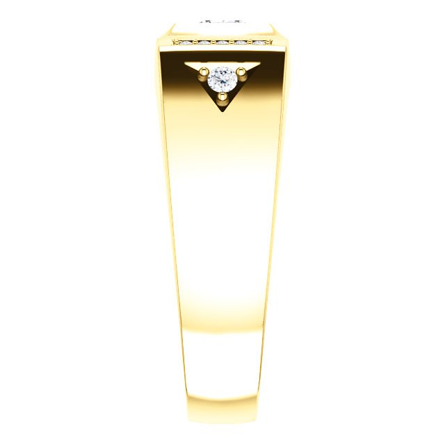 14KT Gold Men's Diamond Accent Ring - 1/2 CTW Round Cut Solitaire Ring for Wedding, Anniversary & Special Occasions