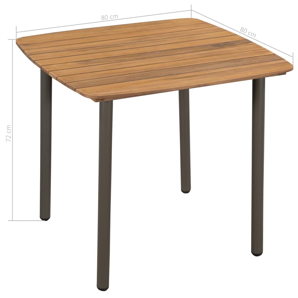 Premium Acacia Wood & Steel Outdoor Patio Table 31.5