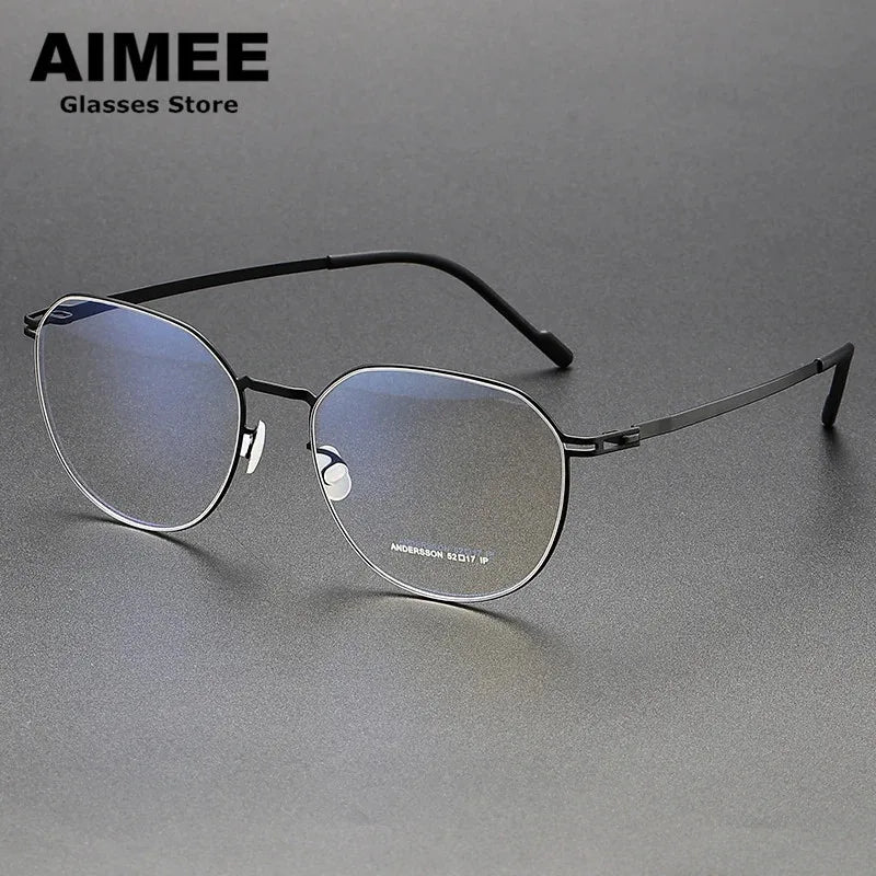 Aimee Women's Full Rim Flat Top Oval Stainless Steel Eyeglasses Frame 13652 - Lightweight & Durable for Work, Reading & Fashion