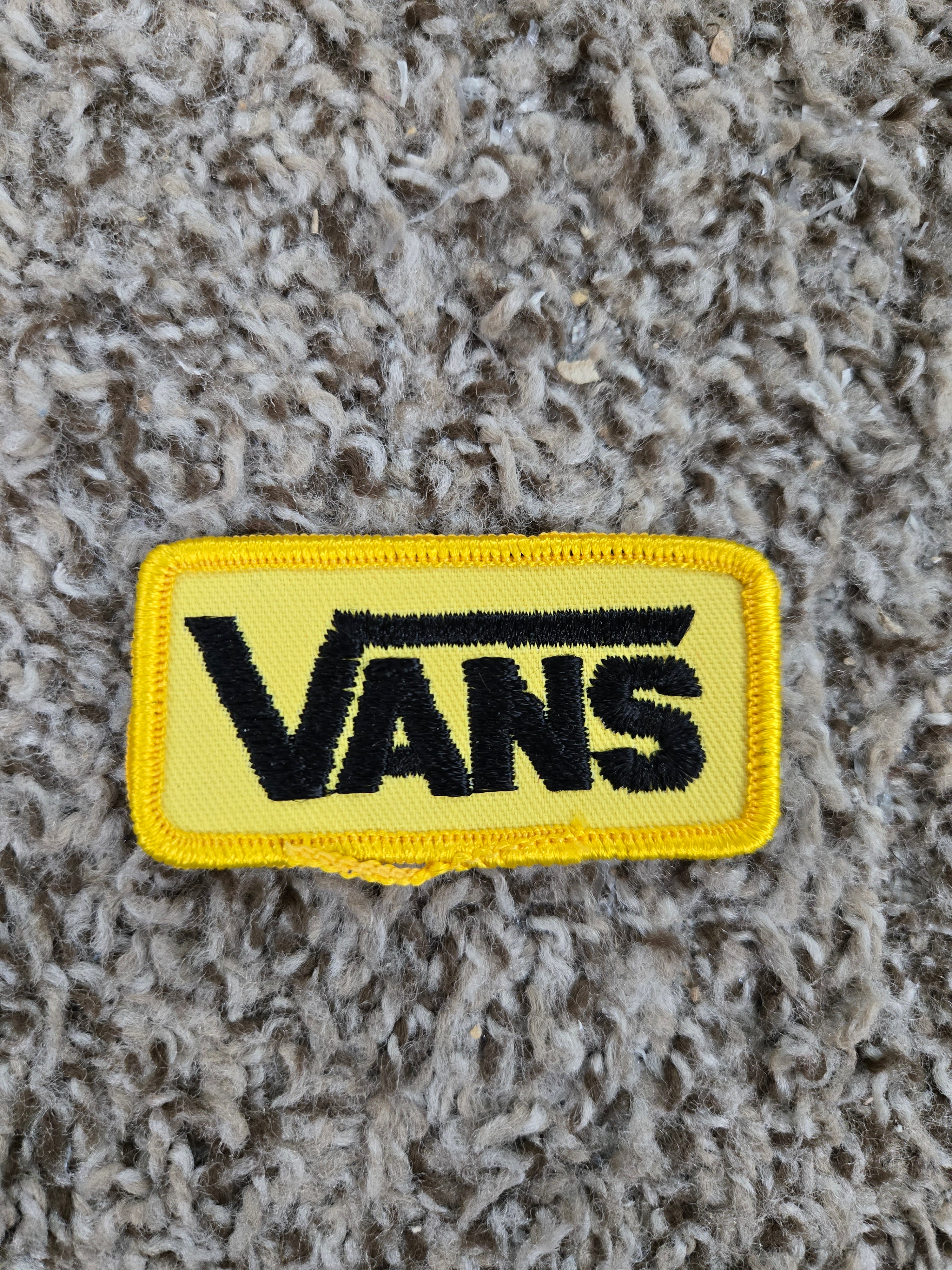Vintage Vans Shoes Patch - Yellow Retro Style Iron-On Applique for DIY Clothing, Jackets & Backpacks | Perfect for Customizing Denim, Hoodies & Accessories