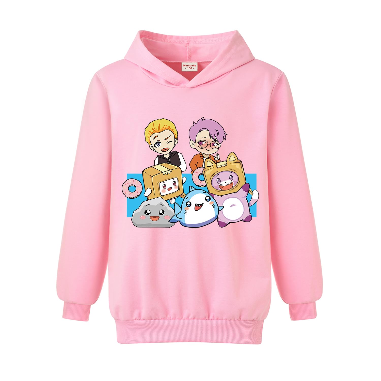 Minhuaha Foxy and Boxy Hoodie - Cartoon Print Cotton Jumper for Girls & Boys | Unisex Kids Sweatshirt | Perfect for School, Playdates & Casual Outings