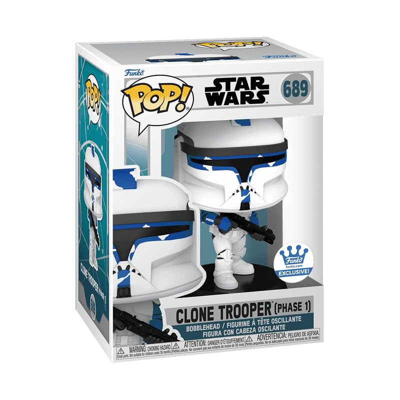Funko Pop! Star Wars: Ahsoka Tano with Clone Trooper Phase 1 - Exclusive Collectible Figure (77102) | Perfect for Star Wars Fans, Gift Ideas & Display Collections