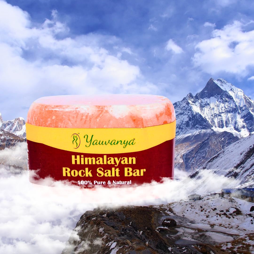 Himalayan Rock Salt Bar 300g - Pure Natural Exfoliating Salt Bar for Skin Rejuvenation | Spa Quality Bath Salt for Relaxation & Detox | Perfect for Home Spa, Gift Sets & Self-Care Rituals