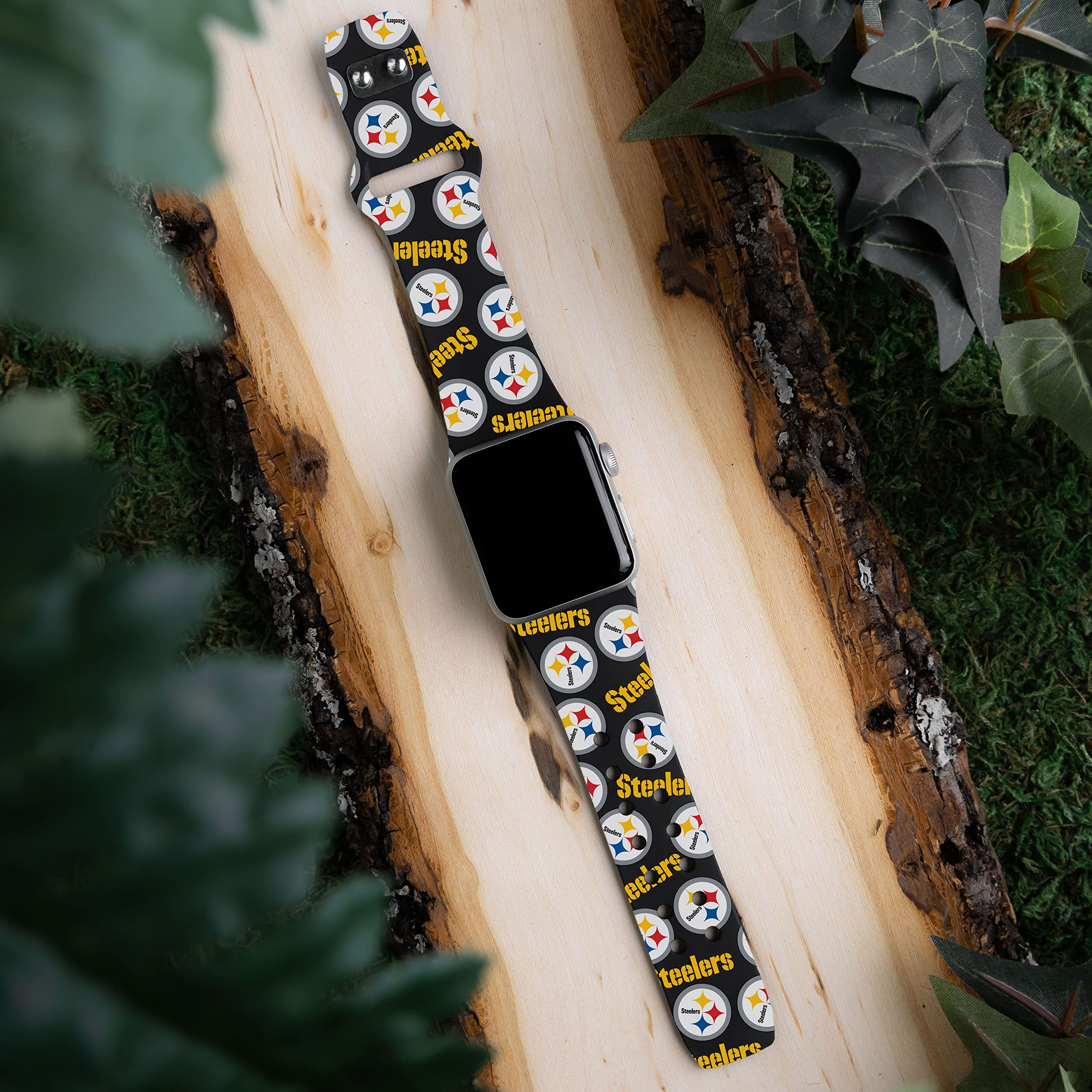 Pittsburgh Steelers HD Watch Band for Apple Watch - Durable Silicone Sports Strap for Men & Women - Perfect for Game Day, Workouts & Everyday Wear
