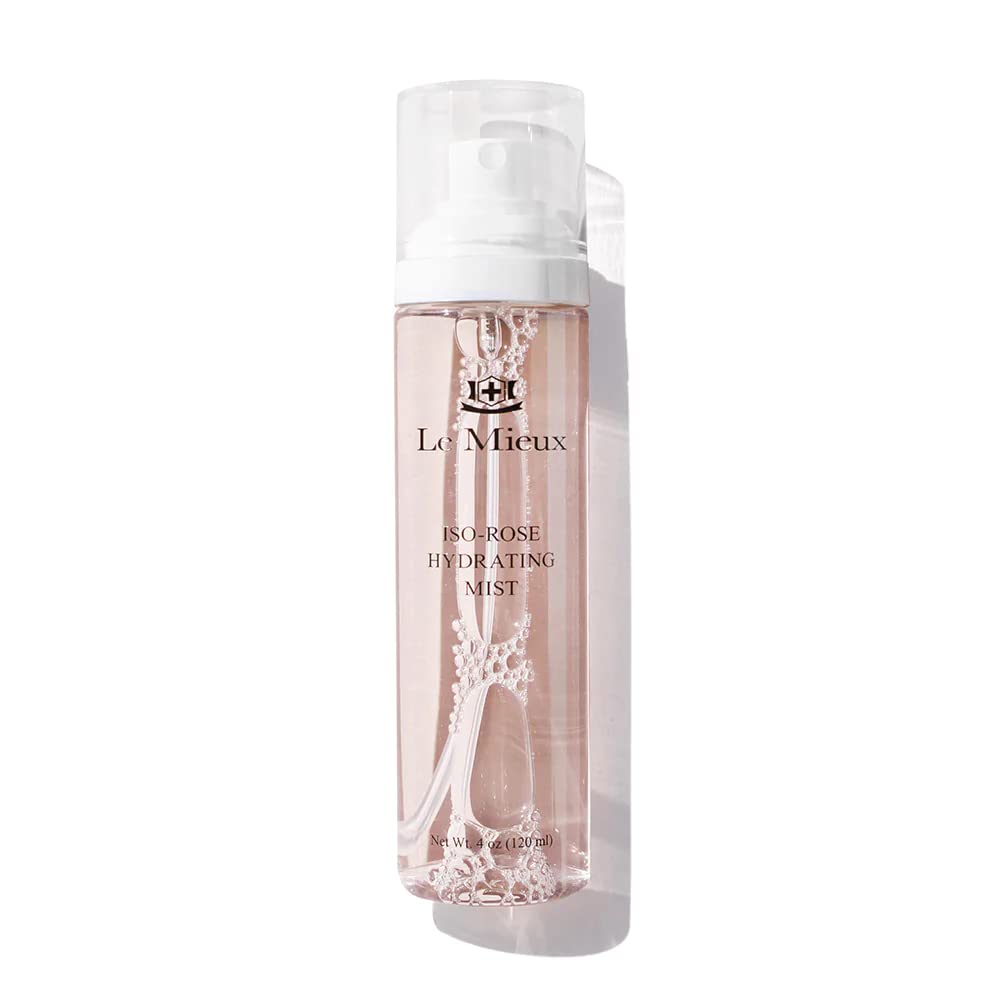 **Le Mieux Skincare Iso Rose Hydrating Mist - Mineral-Infused Bulgarian Rose Water Facial Spray for Dry & Irritated Skin - Soothing & Calming Hydration (4 oz / 120 ml) - Perfect for Travel, Post-Workout & Daily Skincare Routine**