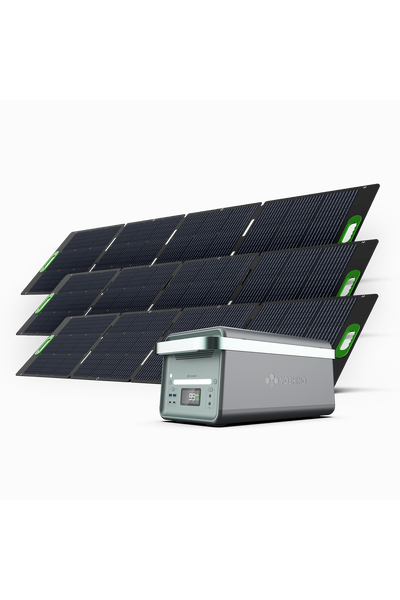 Yoshino Power B4000 SST 4000W Portable Solar Generator with 3x 200W Solar Panels - Emergency Backup Power for Home, Camping & Outdoor Adventures