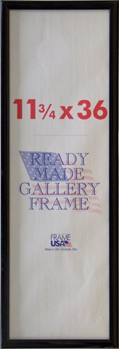 Frame USA 11.75x36 Deluxe Polystyrene Plastic Poster Frame (Black) - Made in USA - Wall Art Display for Home, Office & Classroom Decor