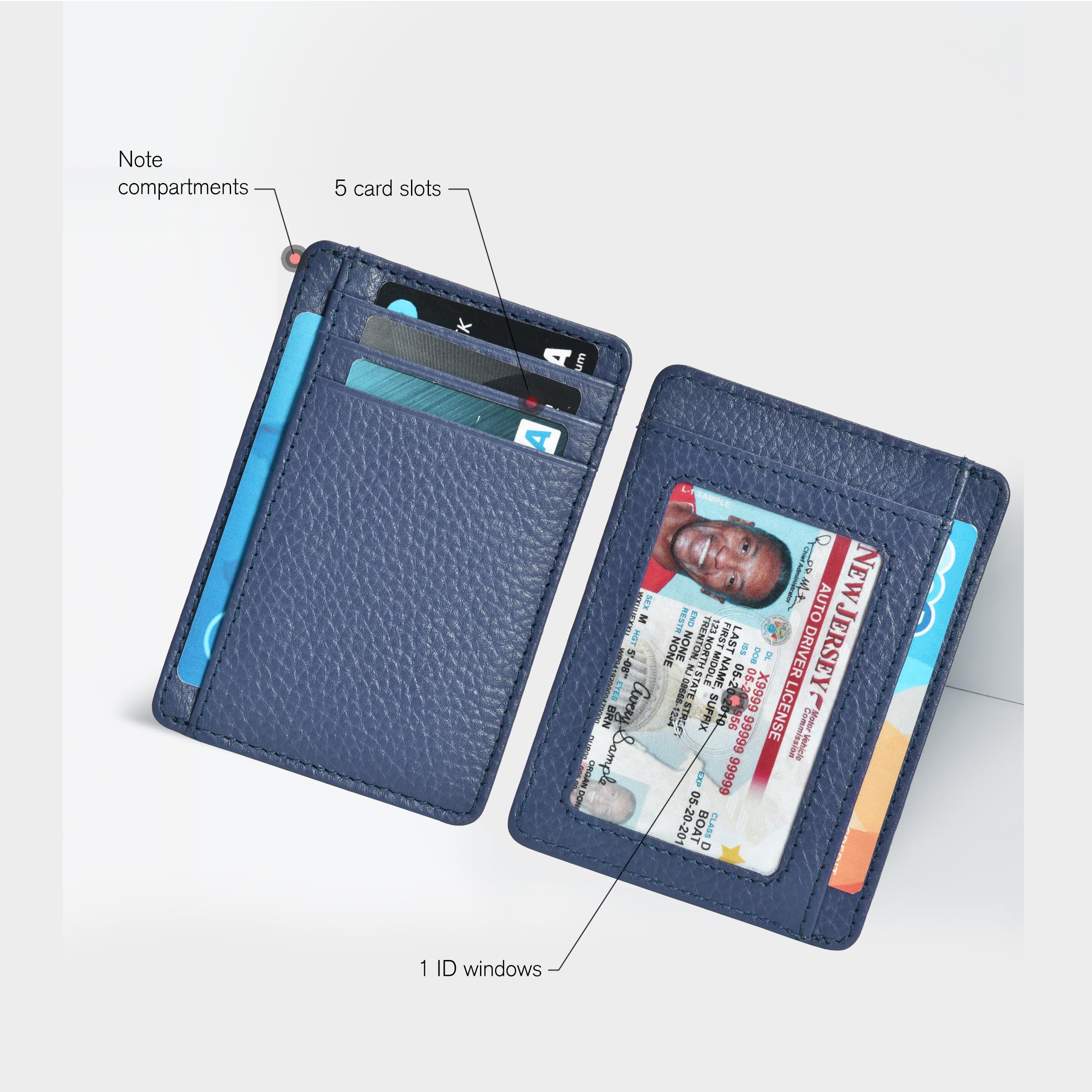 Slim RFID Blocking Leather Wallet for Men & Women - Minimalist Front Pocket Card Holder with Money Clip | Perfect for Travel, Everyday Carry & Gift Giving