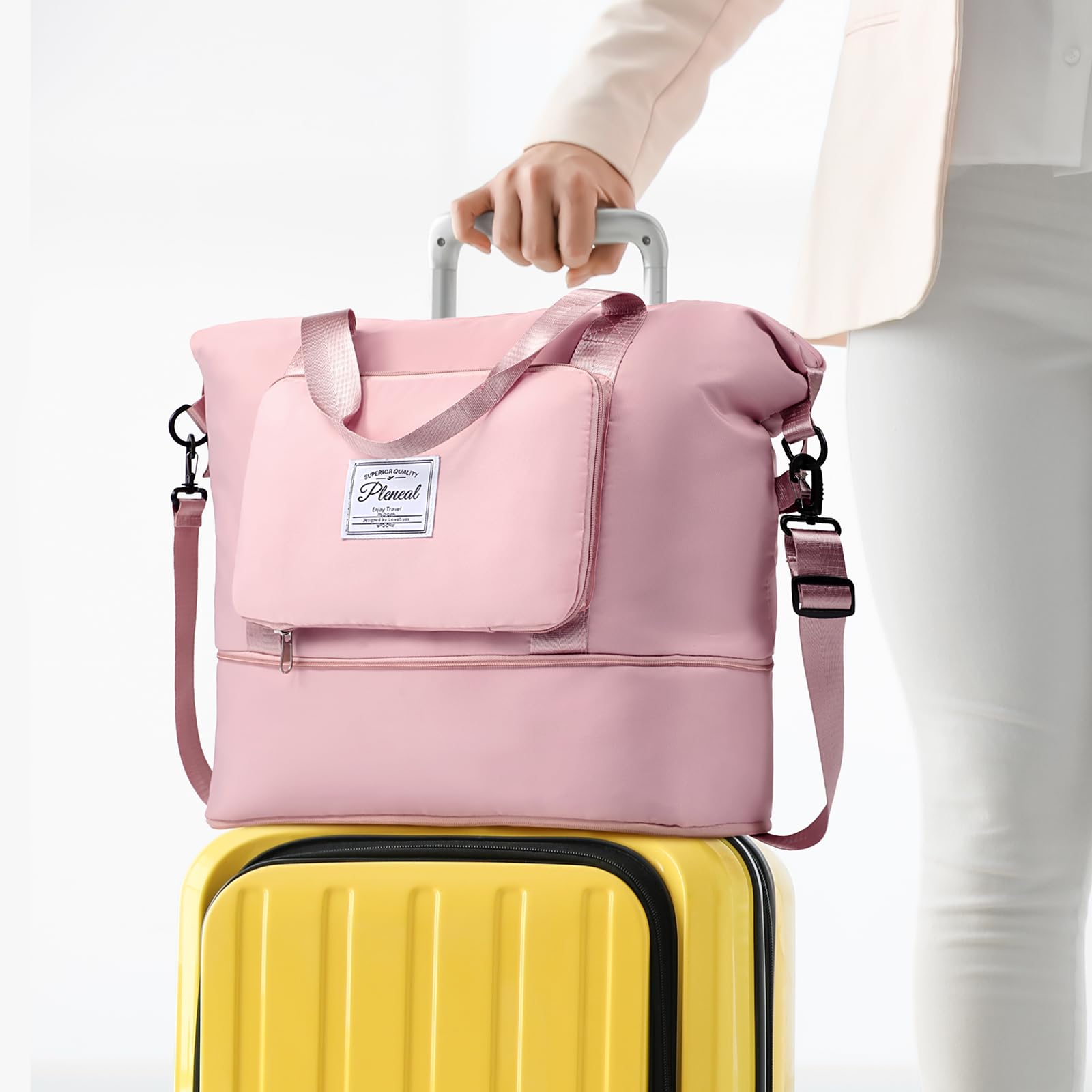 Waterproof Travel Duffle Bag for Women - Lightweight Overnight Shoulder Bag, Weekender Carry On Tote & Gym Bag - Perfect for Weekend Getaways, Business Trips & Workout Sessions