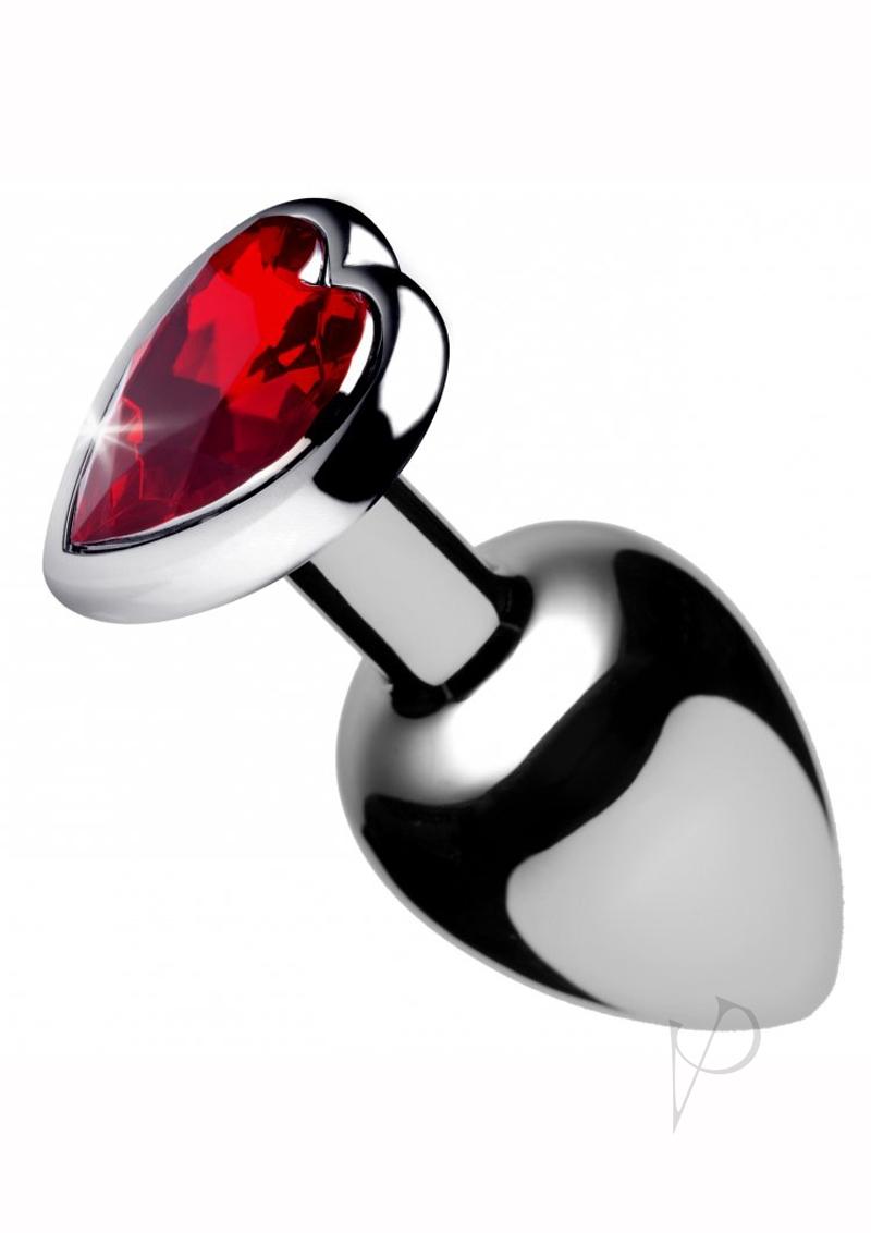 Booty Sparks Heart Gem Small Anal Plug - Red | Comfortable & Discreet Beginner Butt Plug for Women & Men | Perfect for Couples Play, Sensual Massage & Intimate Gifts